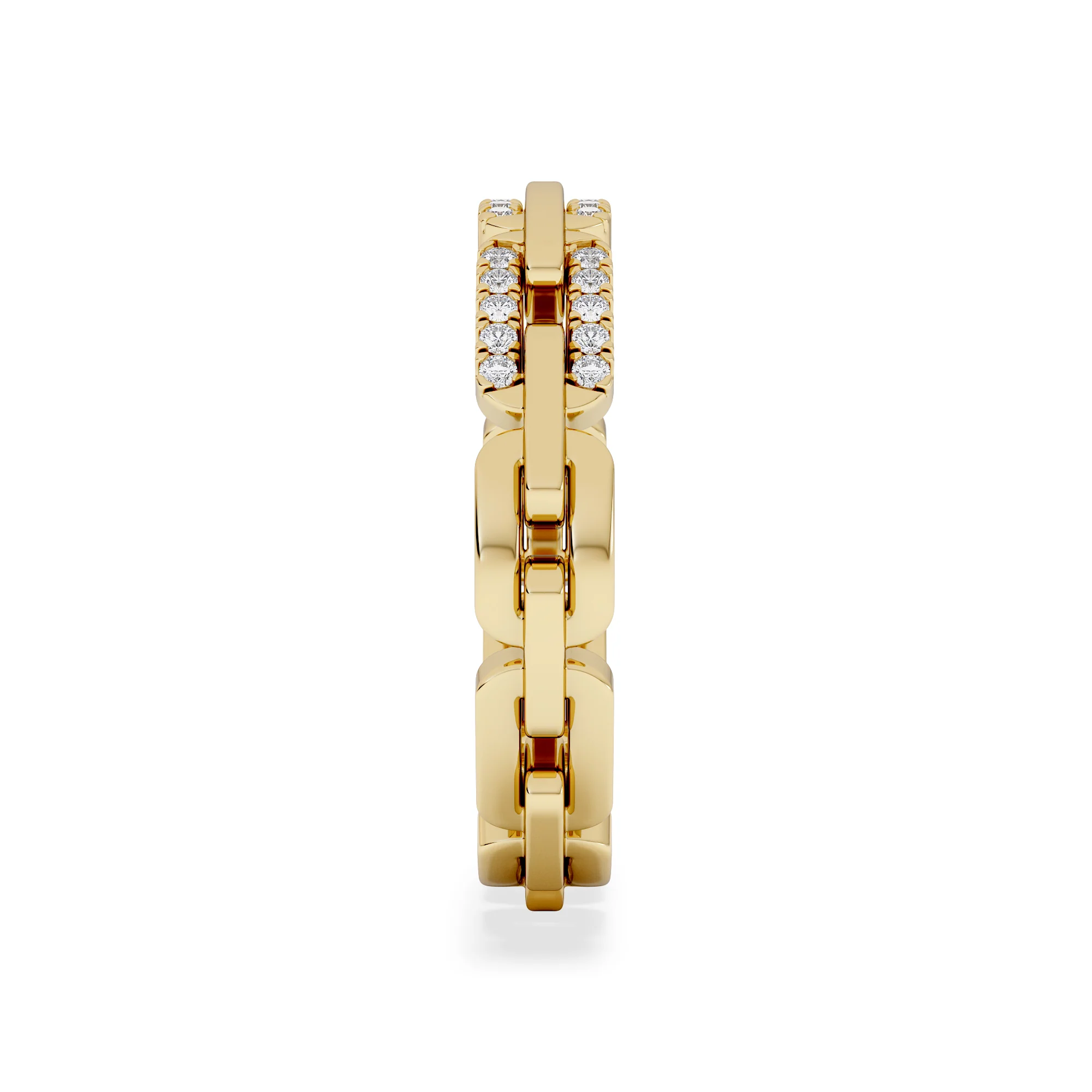 Lab Diamond Chain Link Ring 0.14ct in 18k Gold Vermeil - Image 5