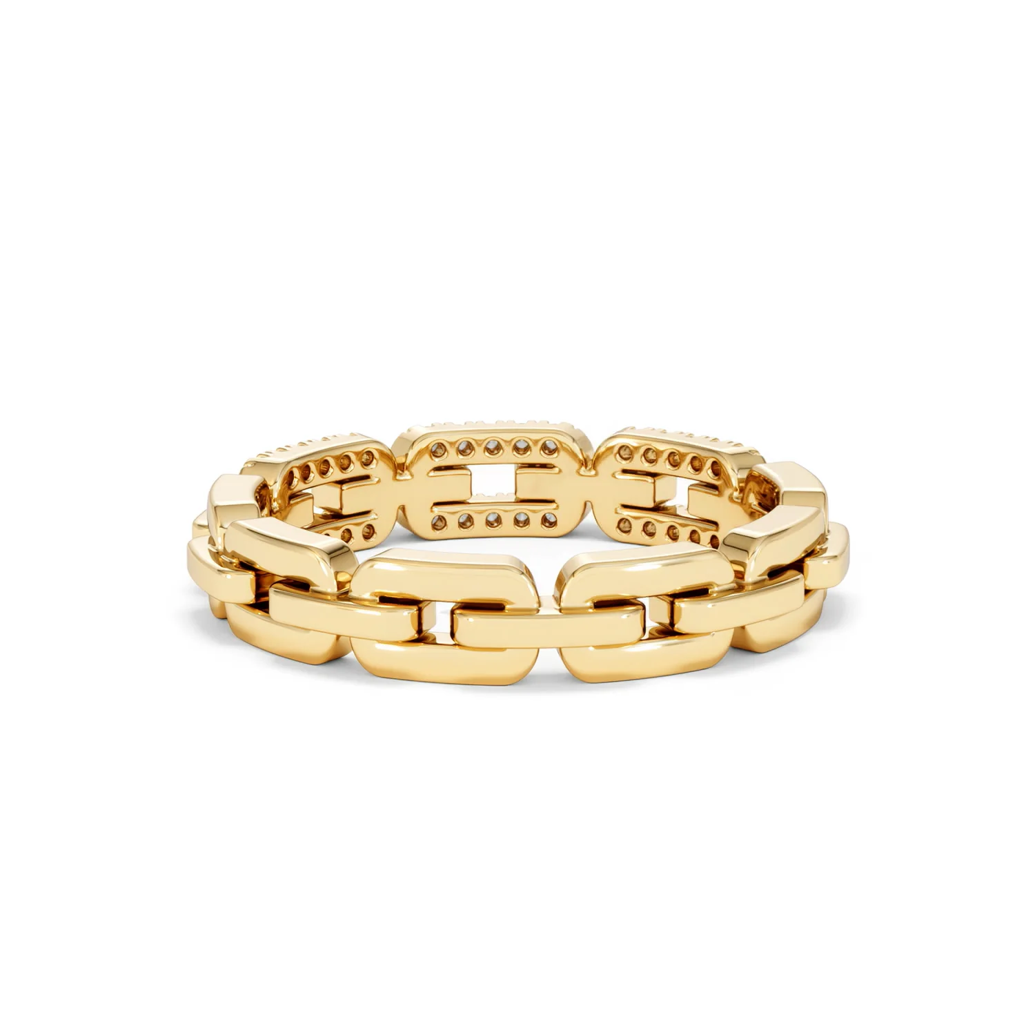 Lab Diamond Chain Link Ring 0.14ct in 18k Gold Vermeil - Image 52