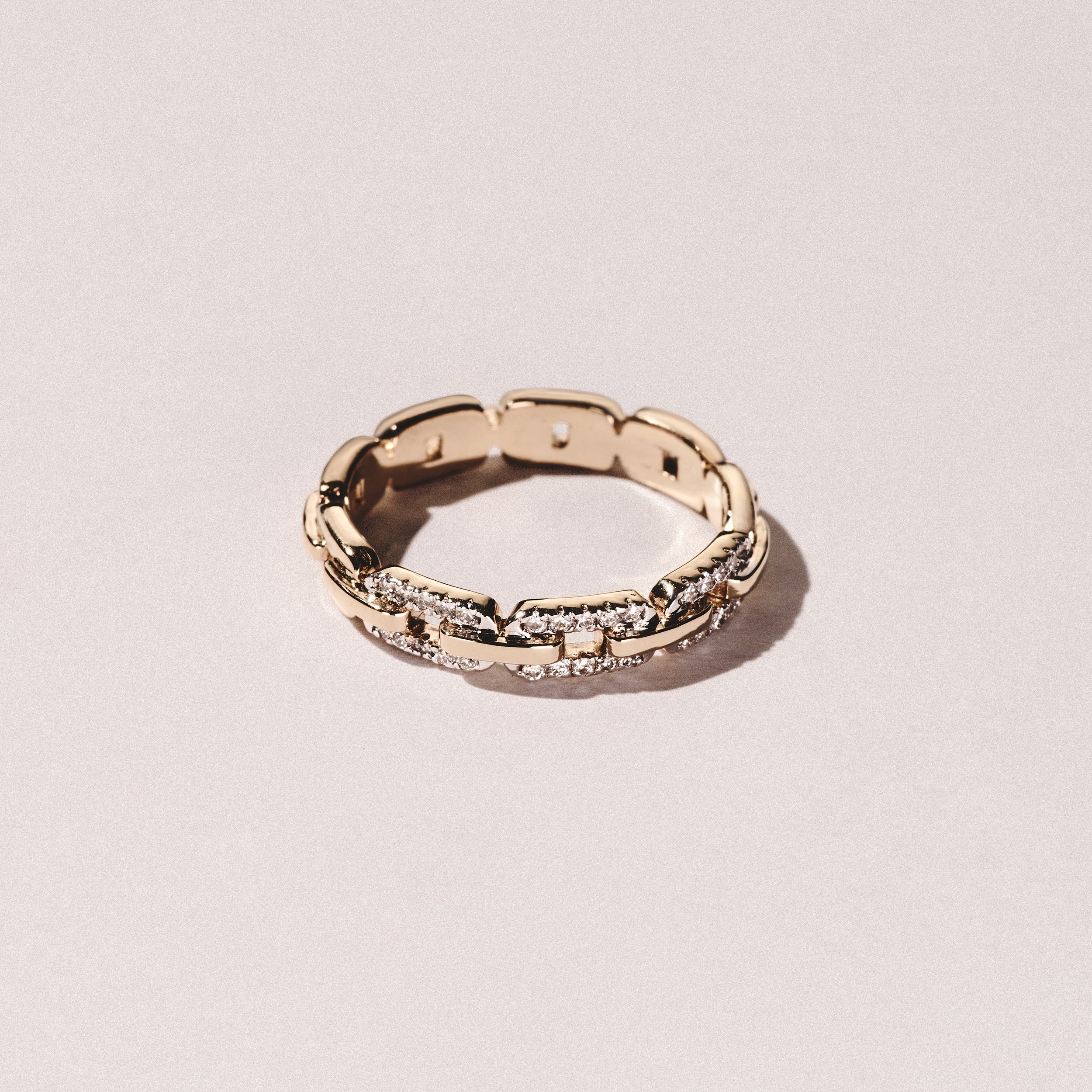 Lab Diamond Chain Link Ring 0.14ct in 18k Gold Vermeil - Image 6