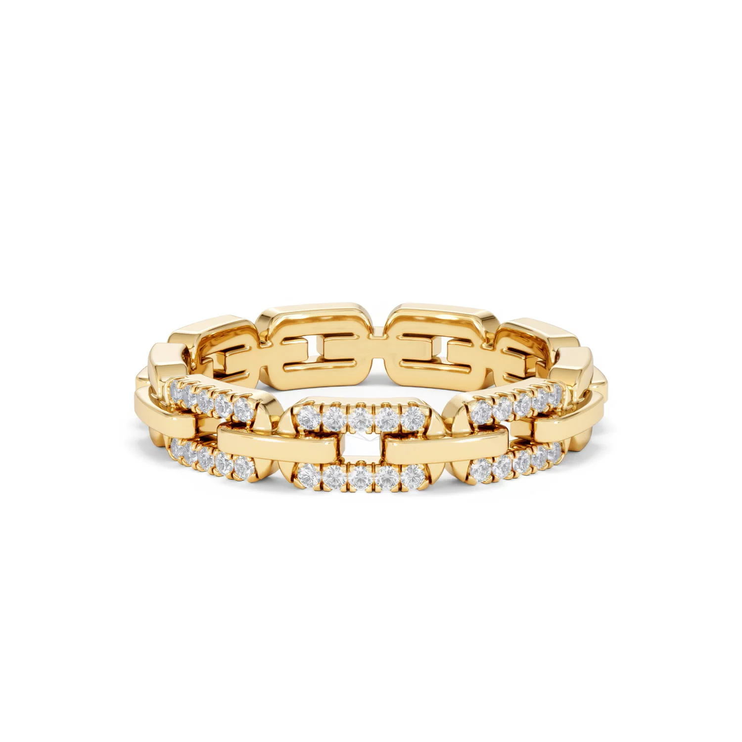Lab Diamond Chain Link Ring 0.14ct in 18k Gold Vermeil - Image 90