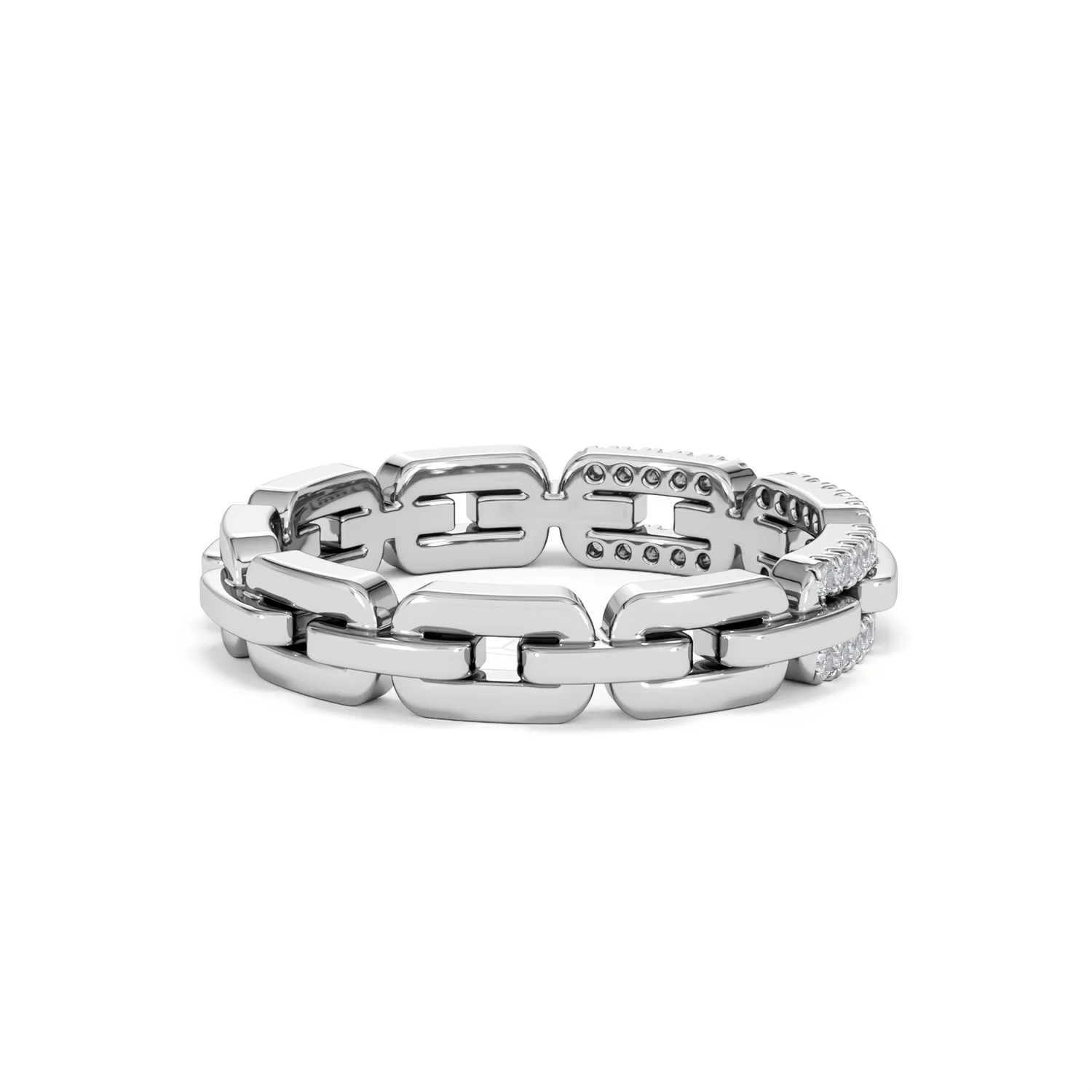 Lab Diamond Chain Link Ring 0.14ct in 925 Silver - Image 36