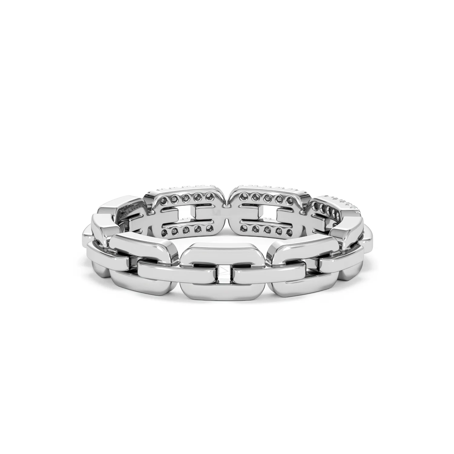 Lab Diamond Chain Link Ring 0.14ct in 925 Silver - Image 46