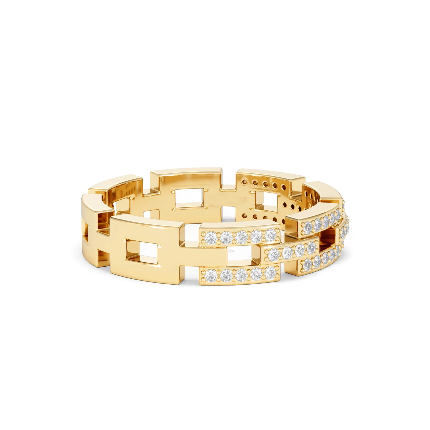 Lab Diamond Chain Link Ring 0.24ct in 18k Gold Vermeil - Image 29