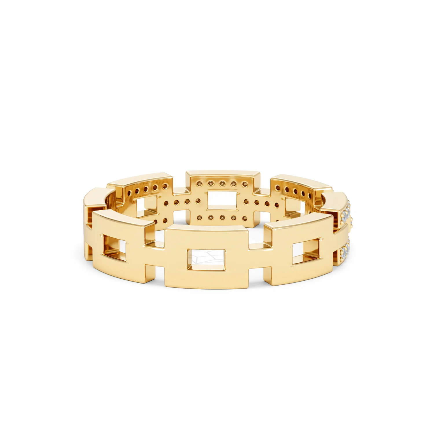 Lab Diamond Chain Link Ring 0.24ct in 18k Gold Vermeil - Image 45