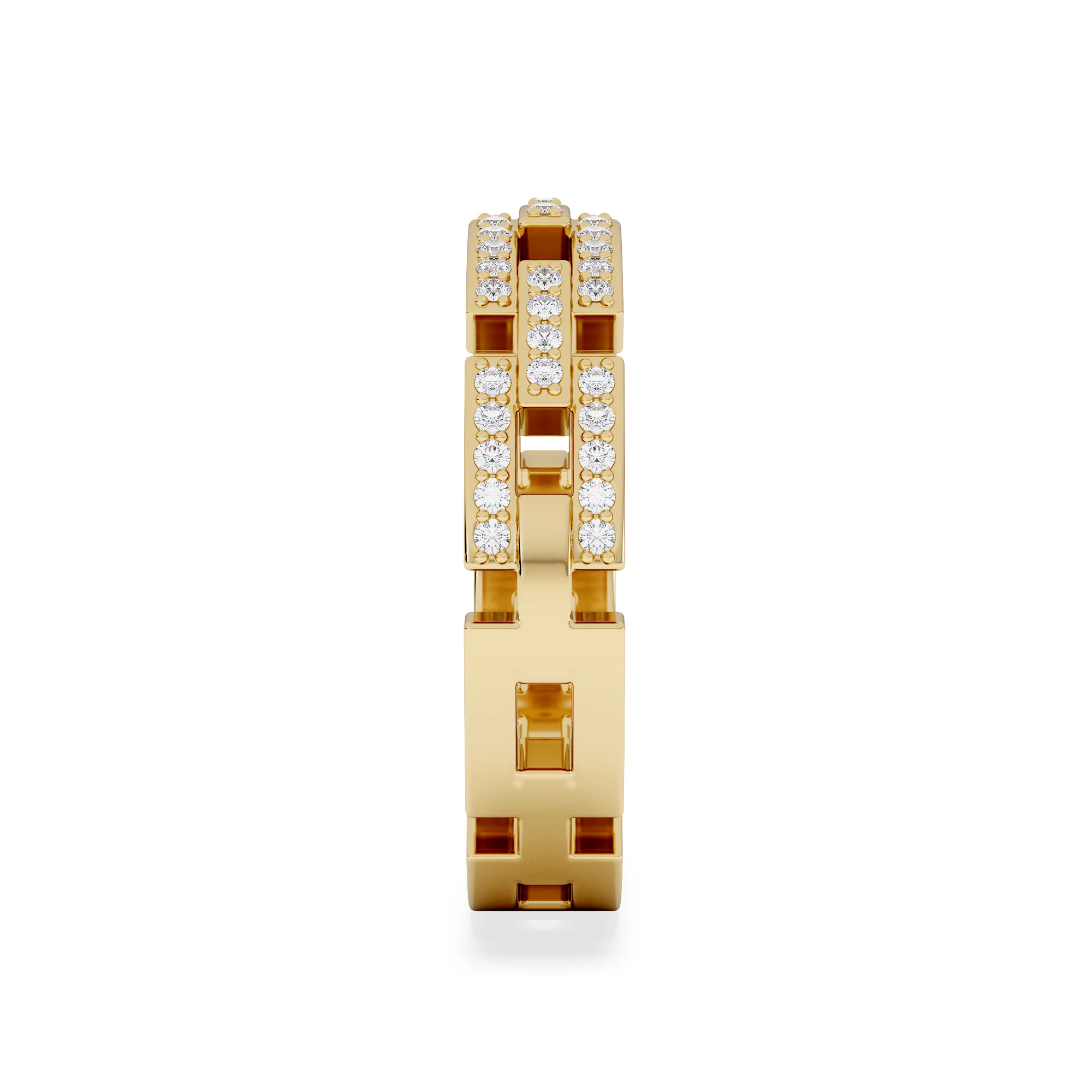 Lab Diamond Chain Link Ring 0.24ct in 18k Gold Vermeil - Image 5