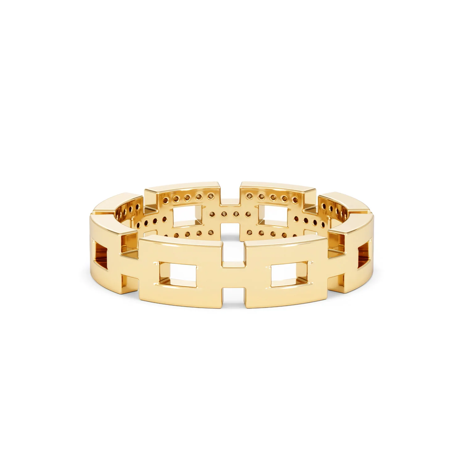 Lab Diamond Chain Link Ring 0.24ct in 18k Gold Vermeil - Image 51