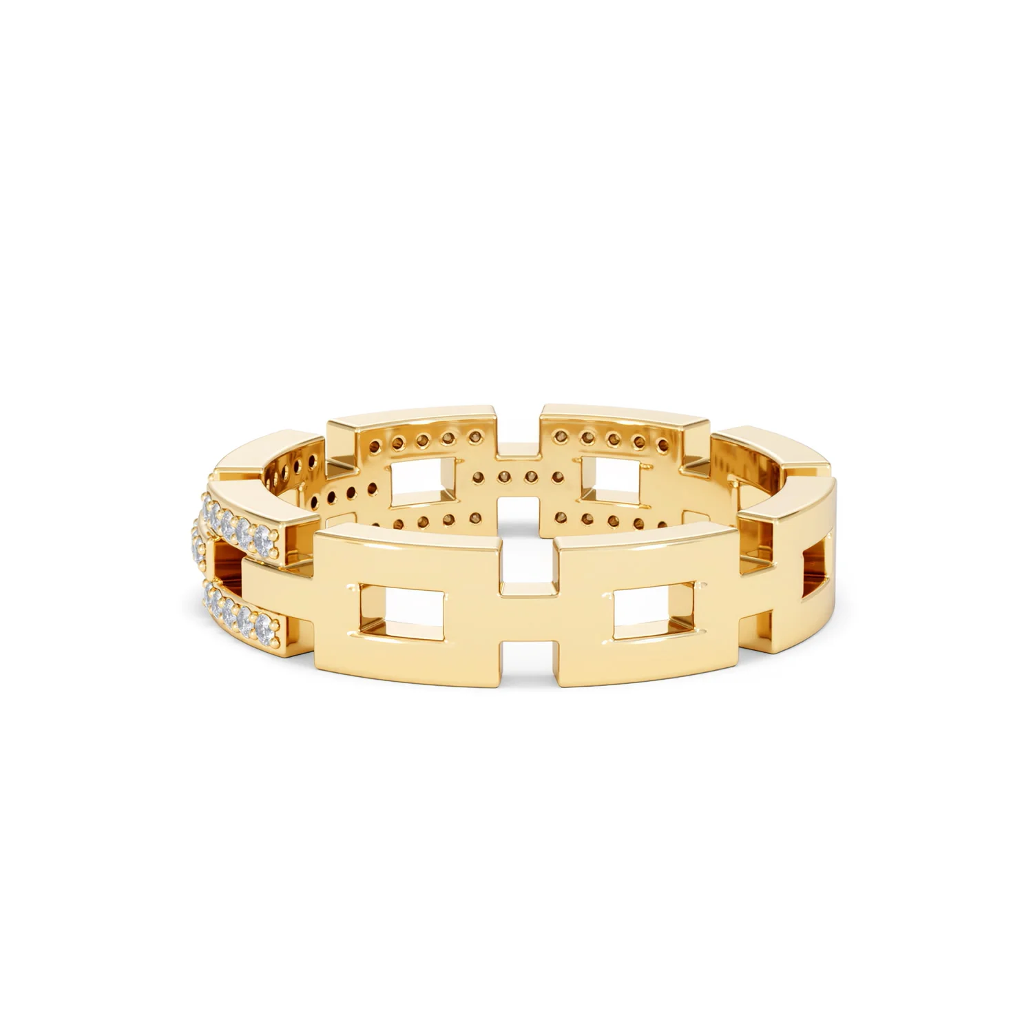 Lab Diamond Chain Link Ring 0.24ct in 18k Gold Vermeil - Image 61