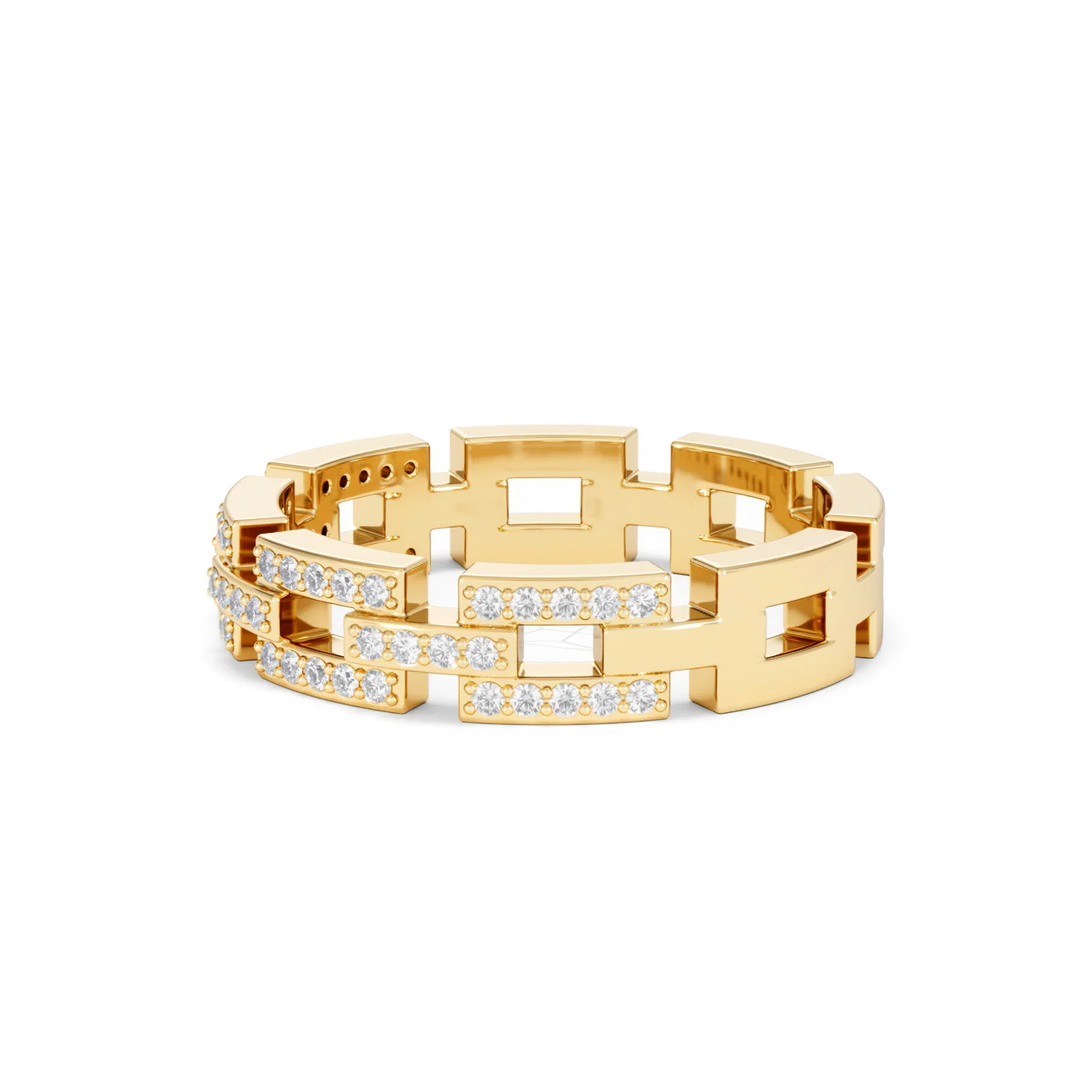 Lab Diamond Chain Link Ring 0.24ct in 18k Gold Vermeil - Image 76