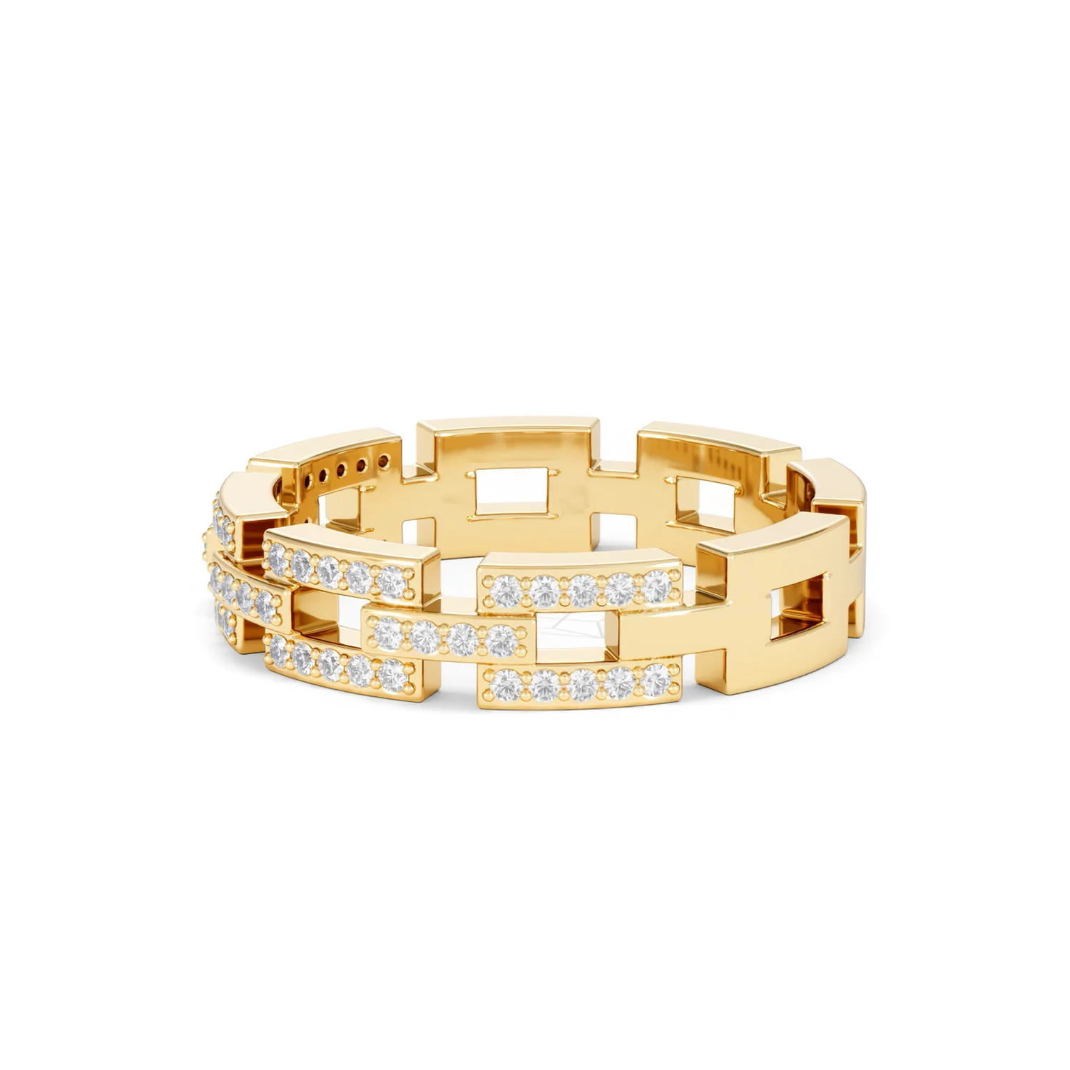Lab Diamond Chain Link Ring 0.24ct in 18k Gold Vermeil - Image 77