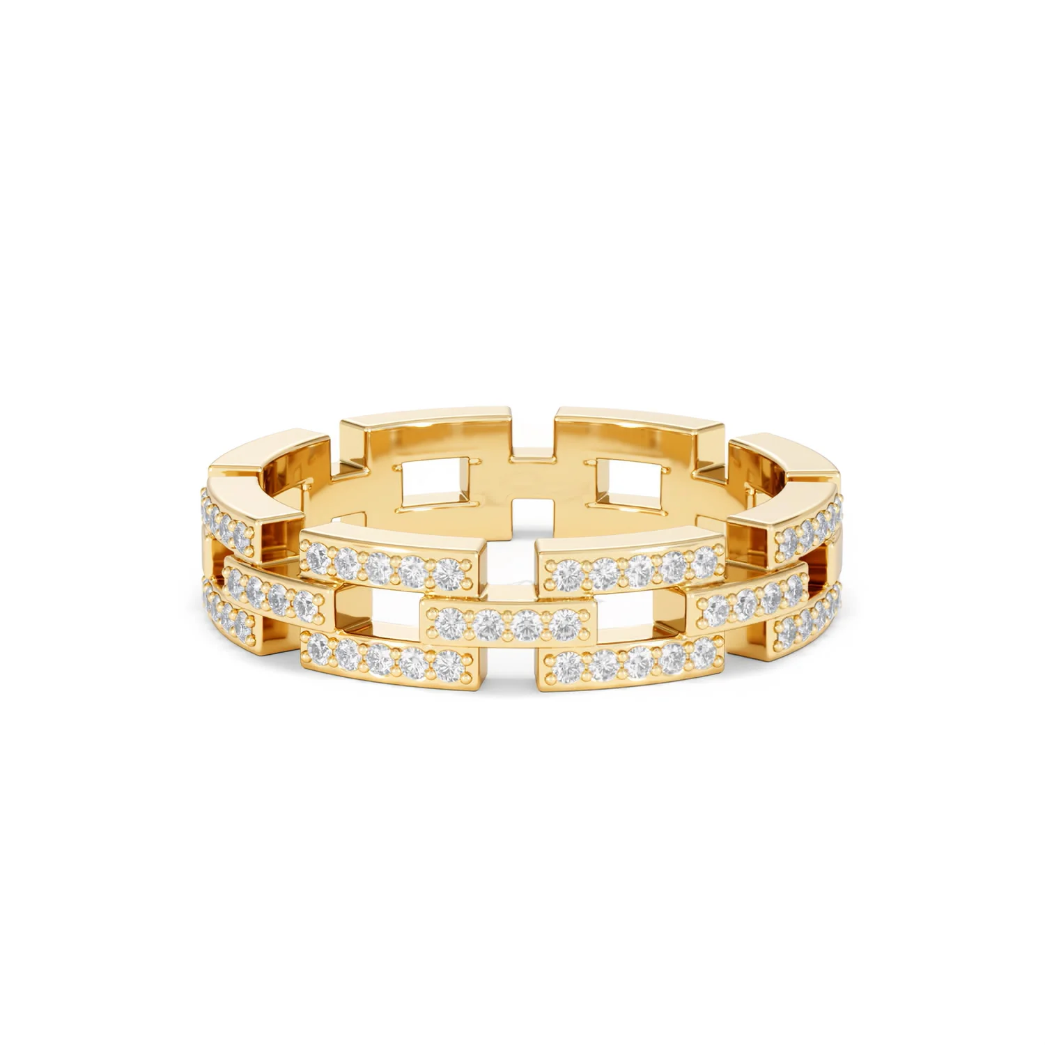 Lab Diamond Chain Link Ring 0.24ct in 18k Gold Vermeil - Image 90