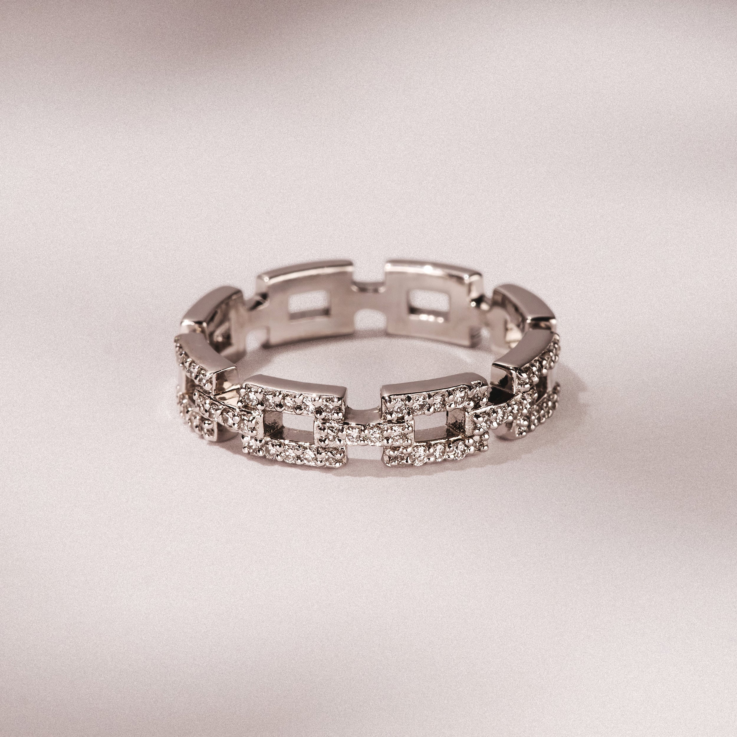 Lab Diamond Chain Link Ring 0.24ct in 925 Silver - Image 8