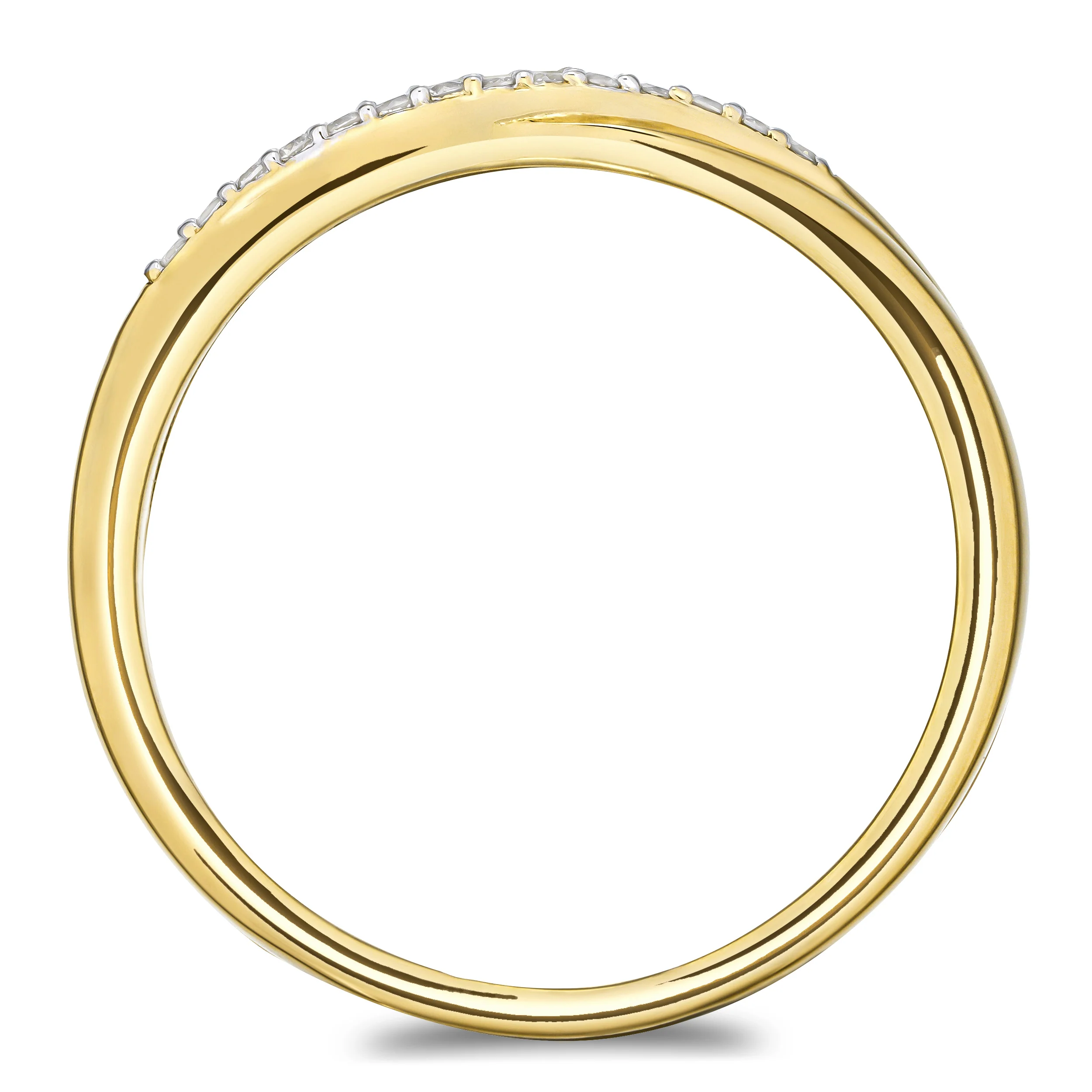 Lab Diamond Half Eternity Wave Ring 0.05ct in 18K Gold Vermeil - Image 3