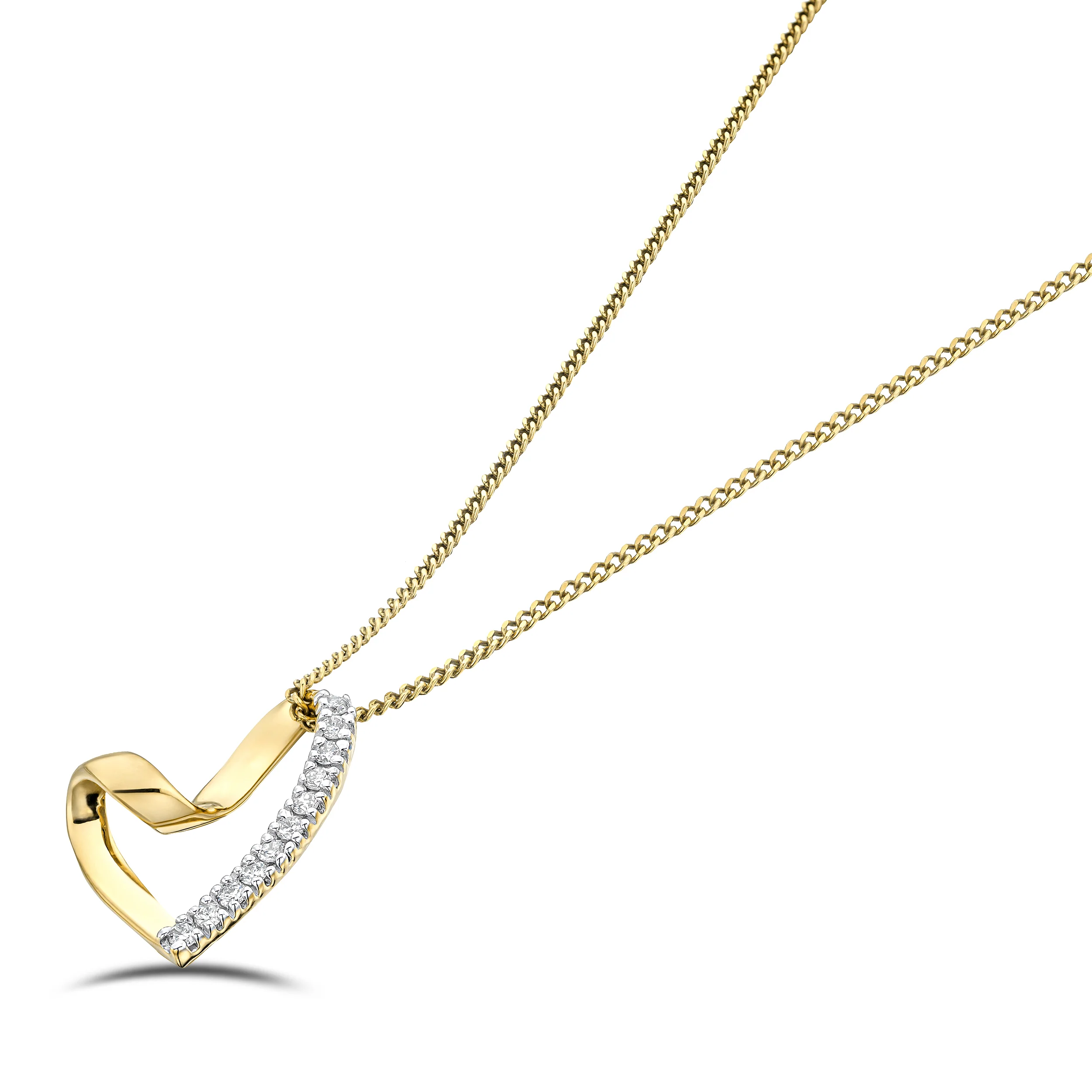 Lab Diamond Heart Necklace Pendant 0.10ct H/SI Set in 18K Gold Vermeil - Image 6