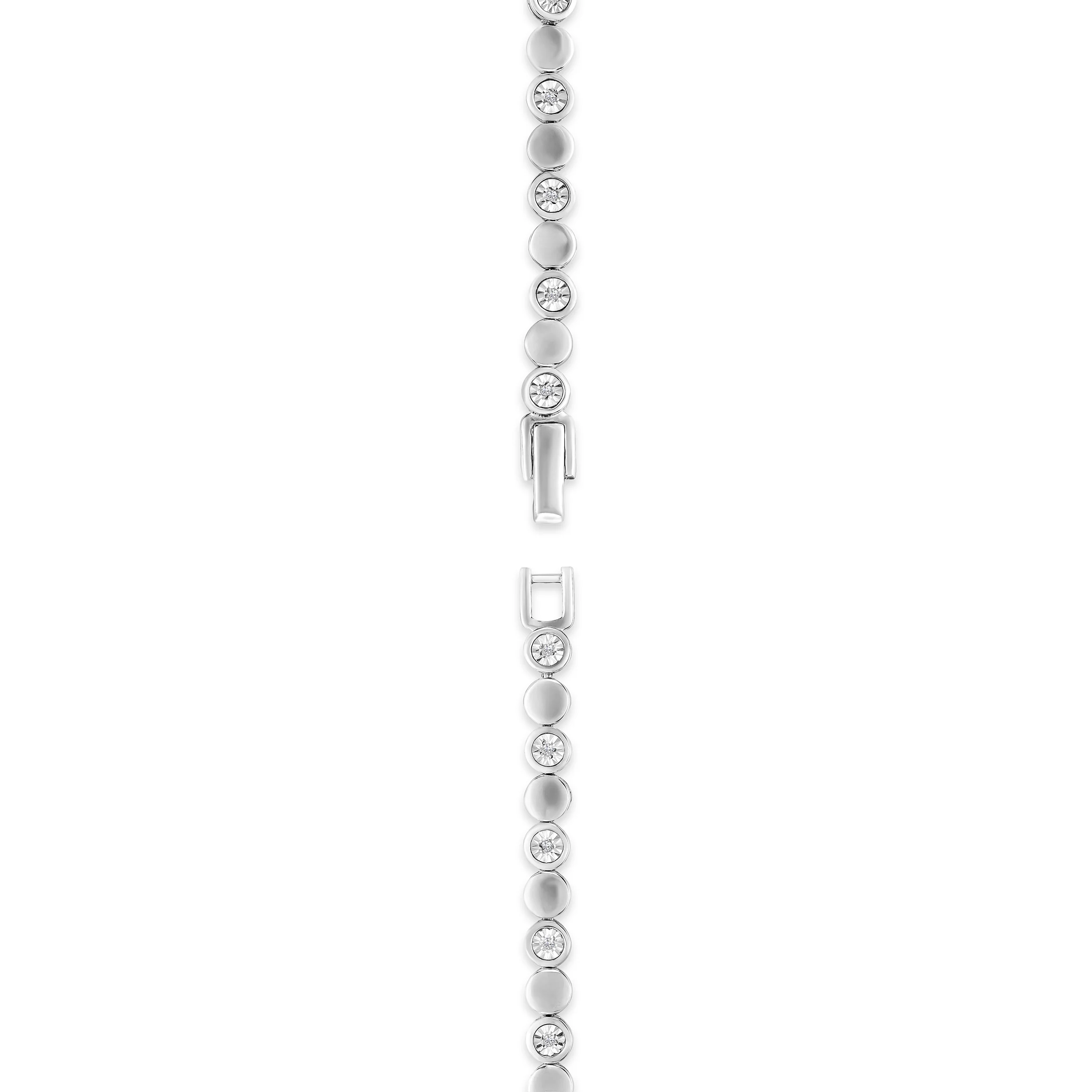 Lab Diamond Mens Tennis Bracelet Round Cut 0.10ct H/SI Silver - Image 4