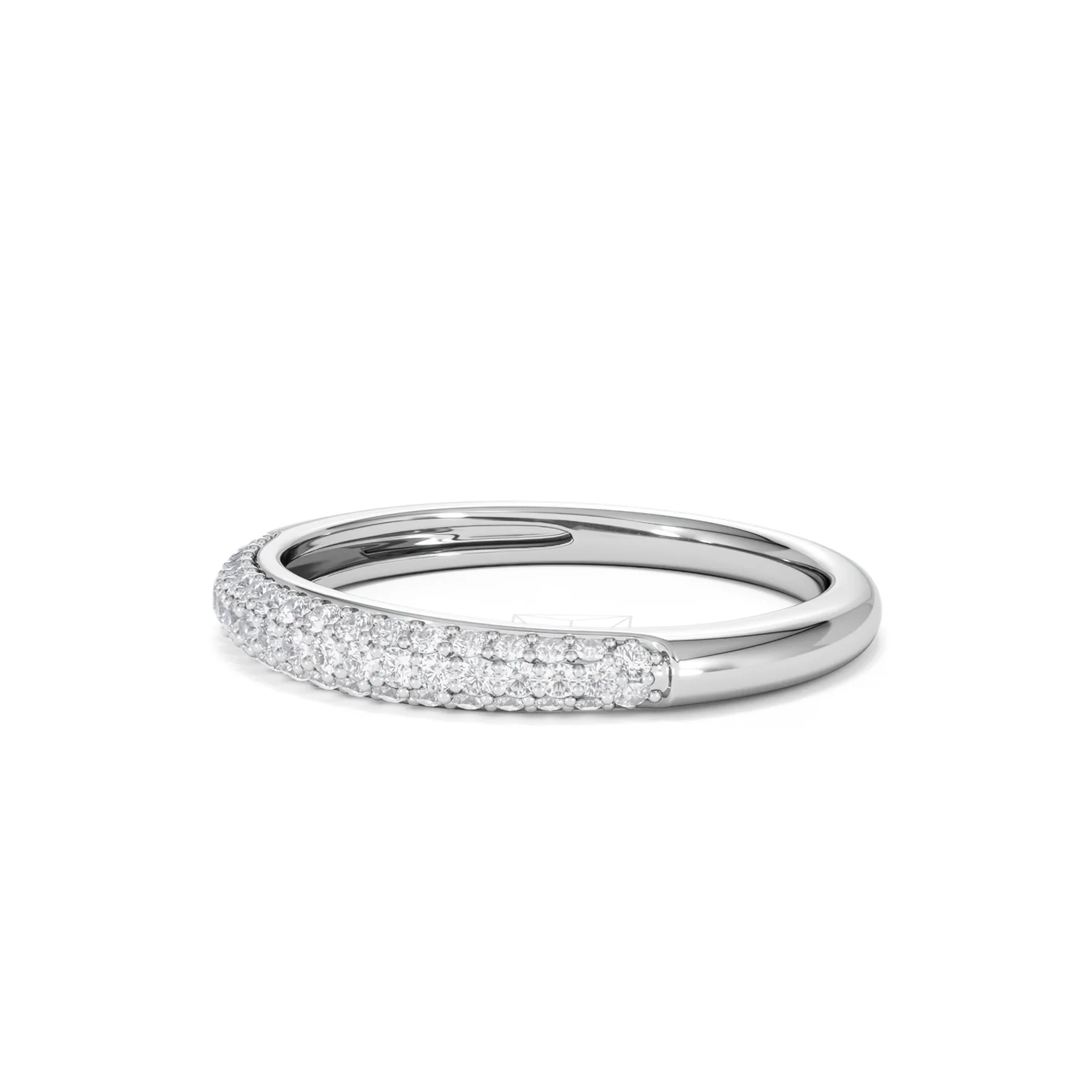 Lab Diamond Micro Pave Half Eternity Ring 0.30ct in 9k White Gold - Image 79