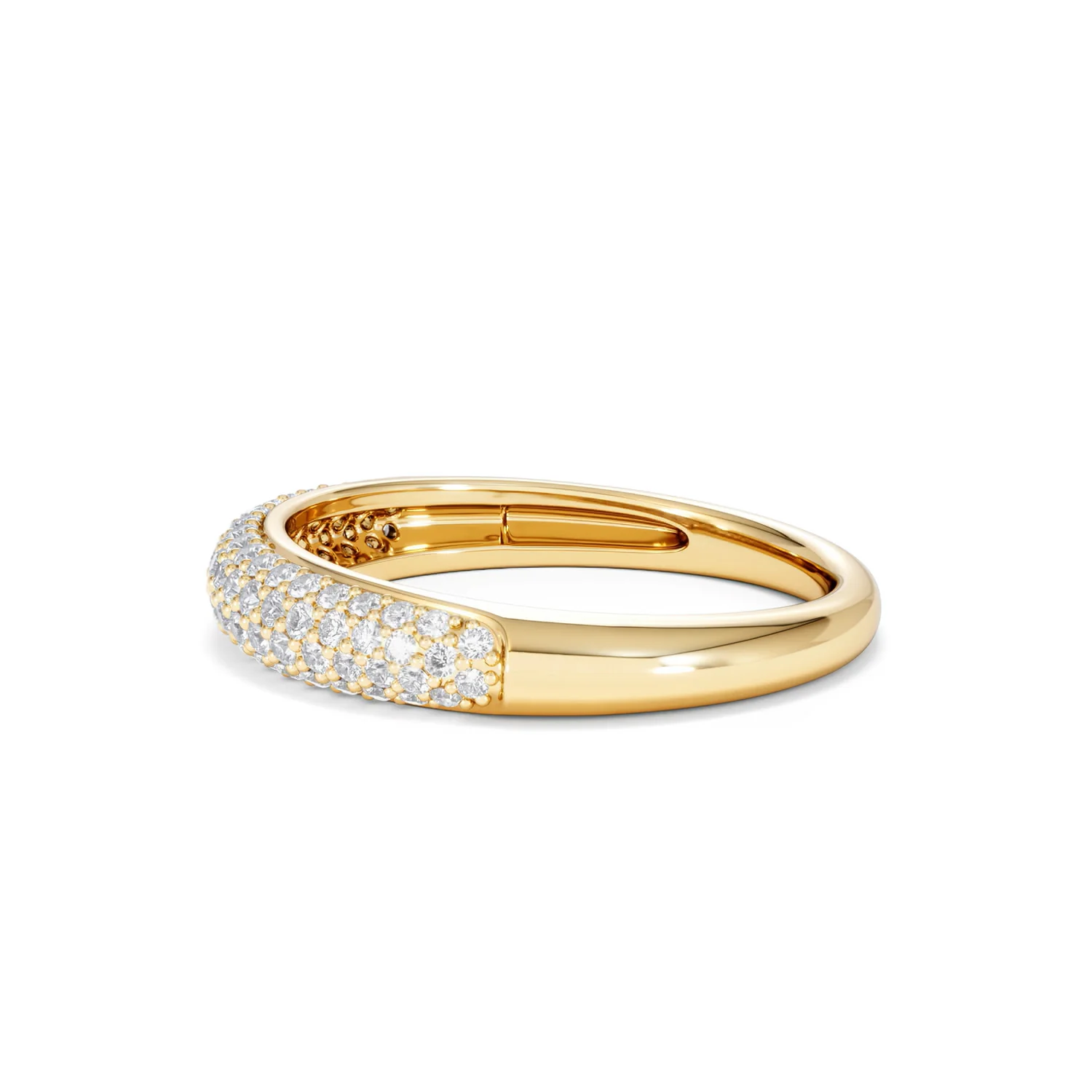 Lab Diamond Micro Pave Half Eternity Ring 0.50ct in 18k Gold Vermeil - Image 73