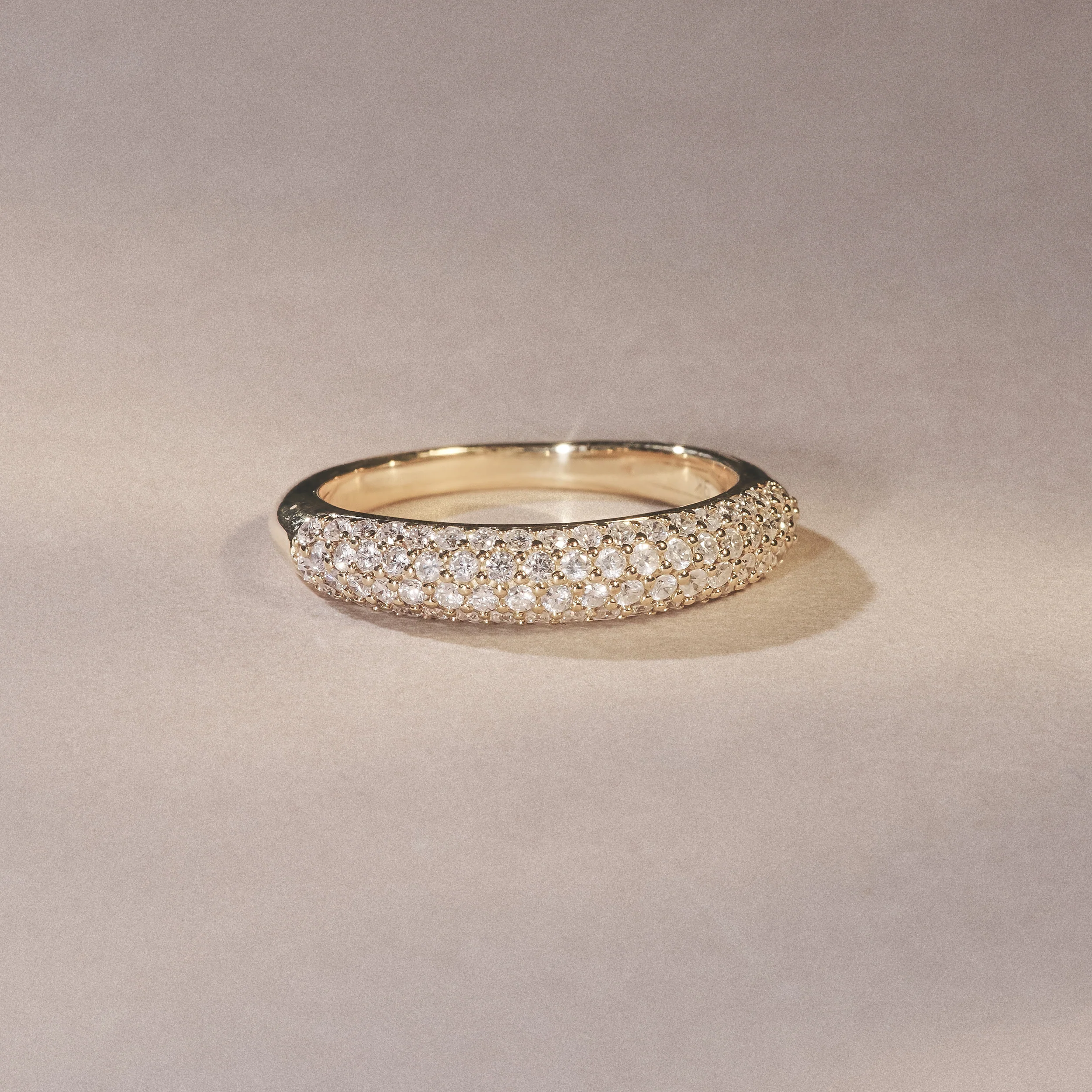 Lab Diamond Micro Pave Half Eternity Ring 0.50ct in 18k Gold Vermeil - Image 8