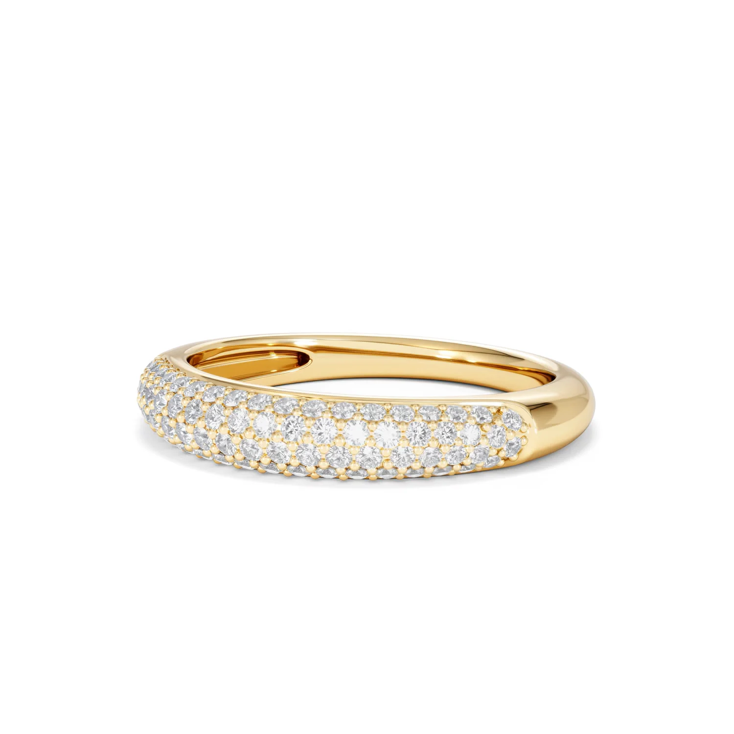 Lab Diamond Micro Pave Half Eternity Ring 0.50ct in 18k Gold Vermeil - Image 84