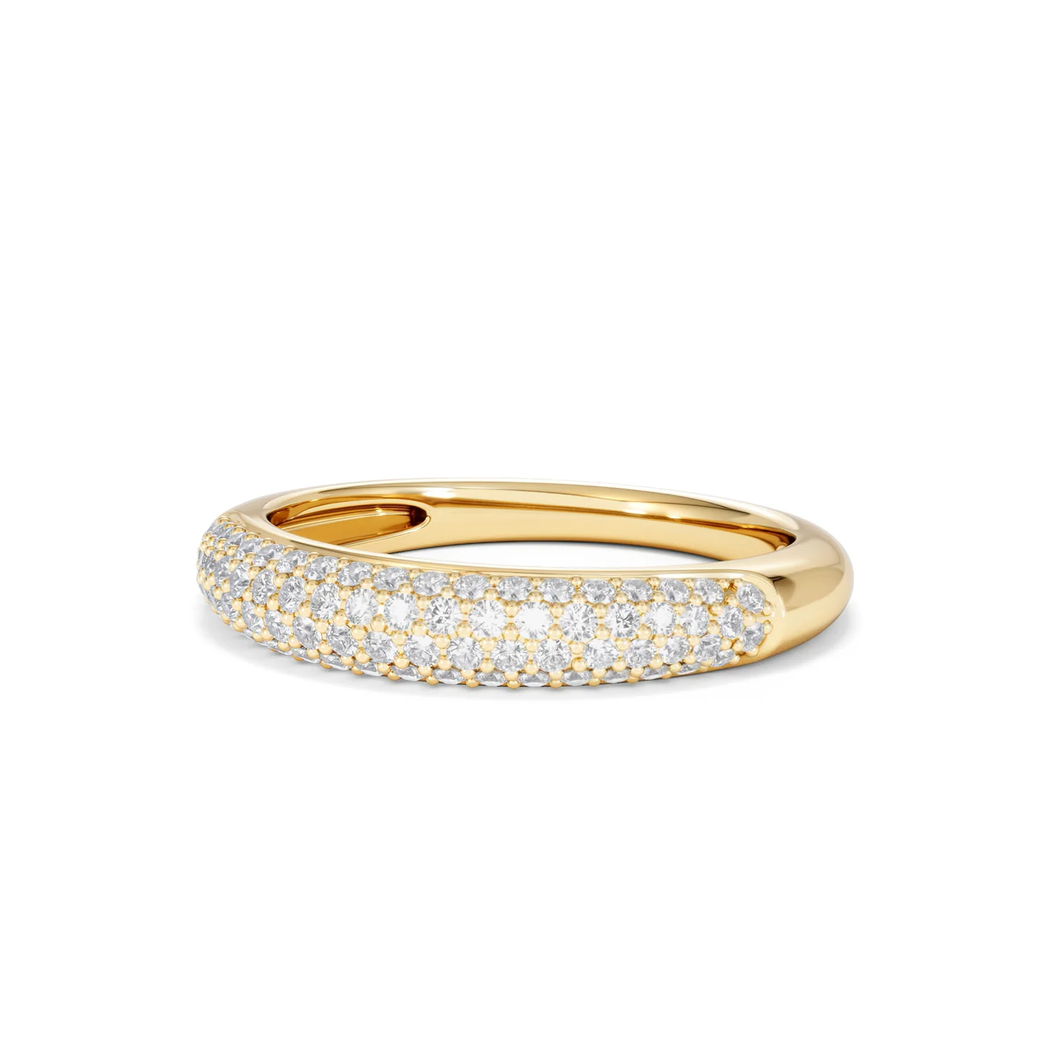 Lab Diamond Micro Pave Half Eternity Ring 0.50ct in 18k Gold Vermeil - Image 85