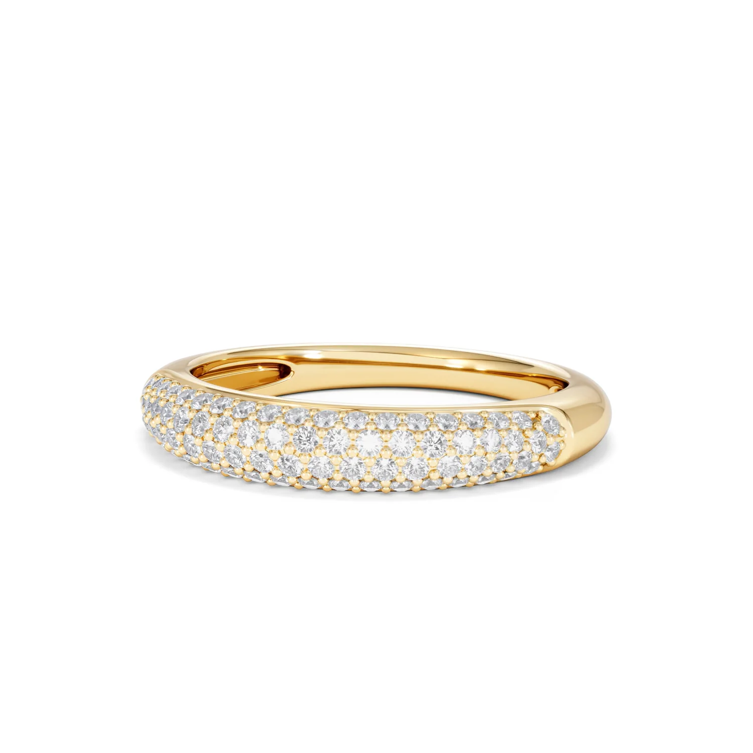 Lab Diamond Micro Pave Half Eternity Ring 0.50ct in 18k Gold Vermeil - Image 86