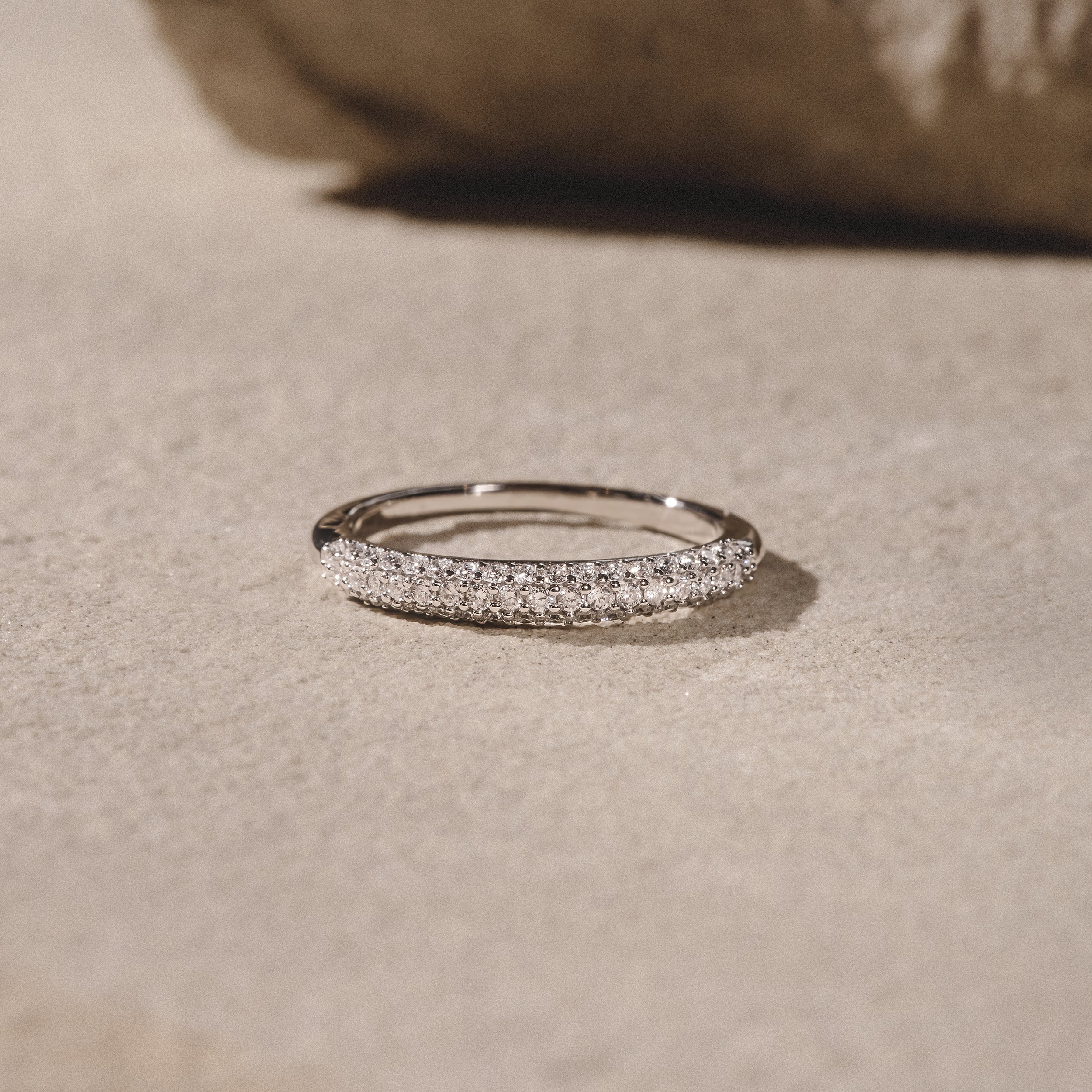 Lab Diamond Micro Pave Half Eternity Ring 0.50ct in 9k White Gold - Image 8