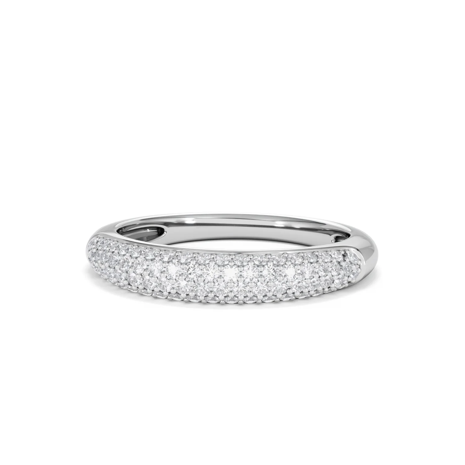 Lab Diamond Micro Pave Half Eternity Ring 0.50ct in 9k White Gold - Image 88