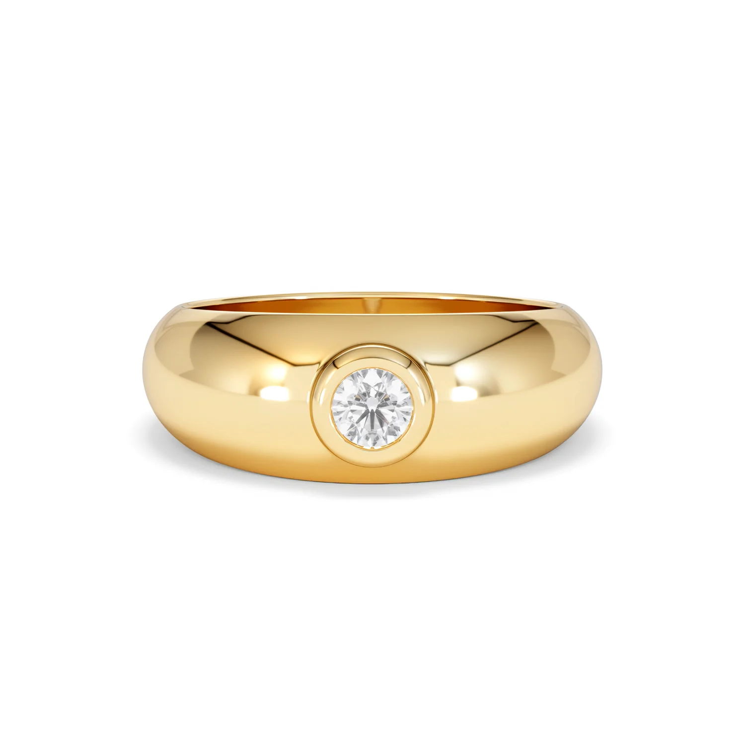 Lab Diamond Signet Ring 0.25ct in 18K Gold Vermeil H/SI - Image 10