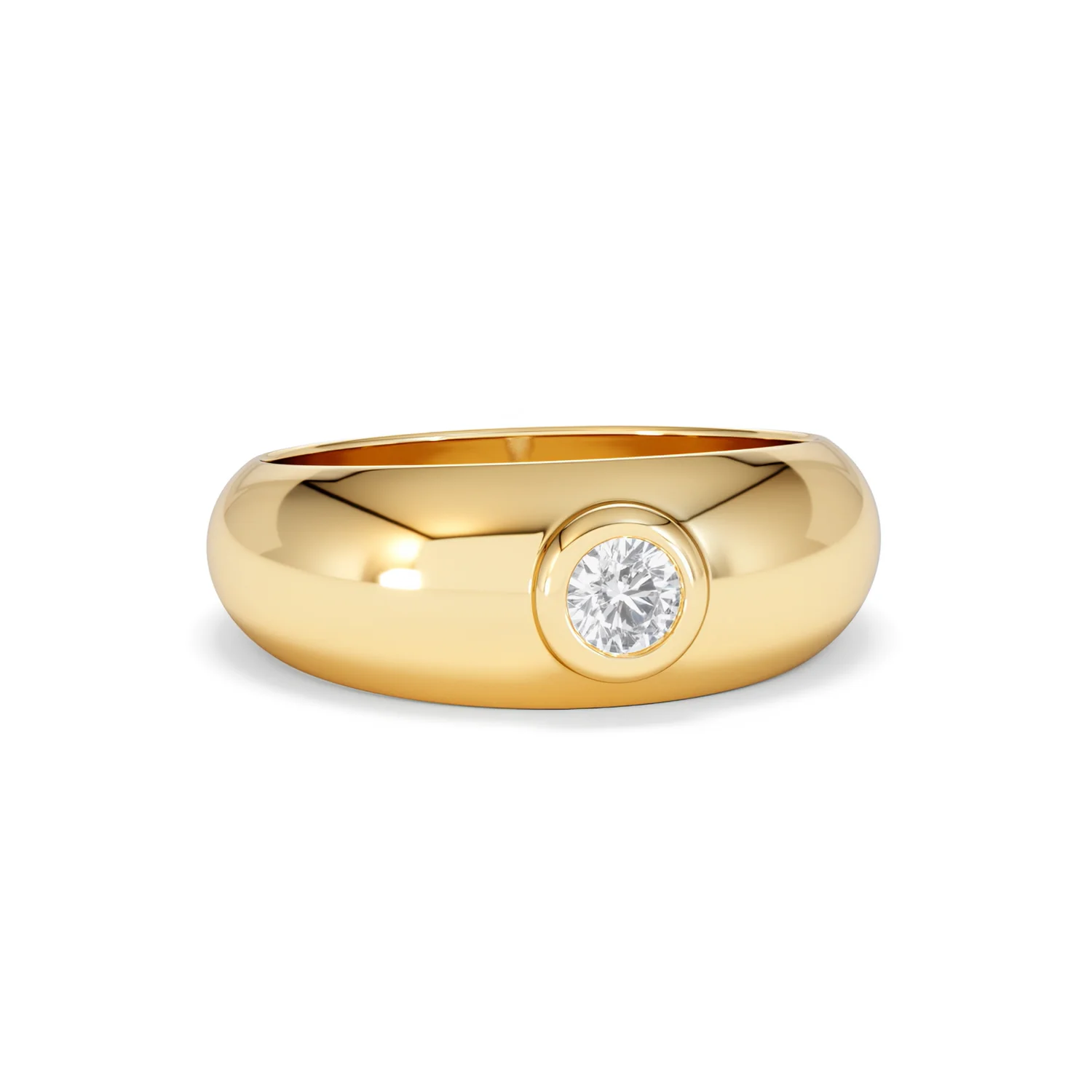 Lab Diamond Signet Ring 0.25ct in 18K Gold Vermeil H/SI - Image 13