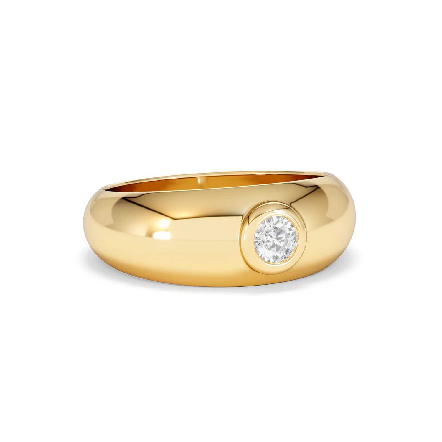 Lab Diamond Signet Ring 0.25ct in 18K Gold Vermeil H/SI - Image 15