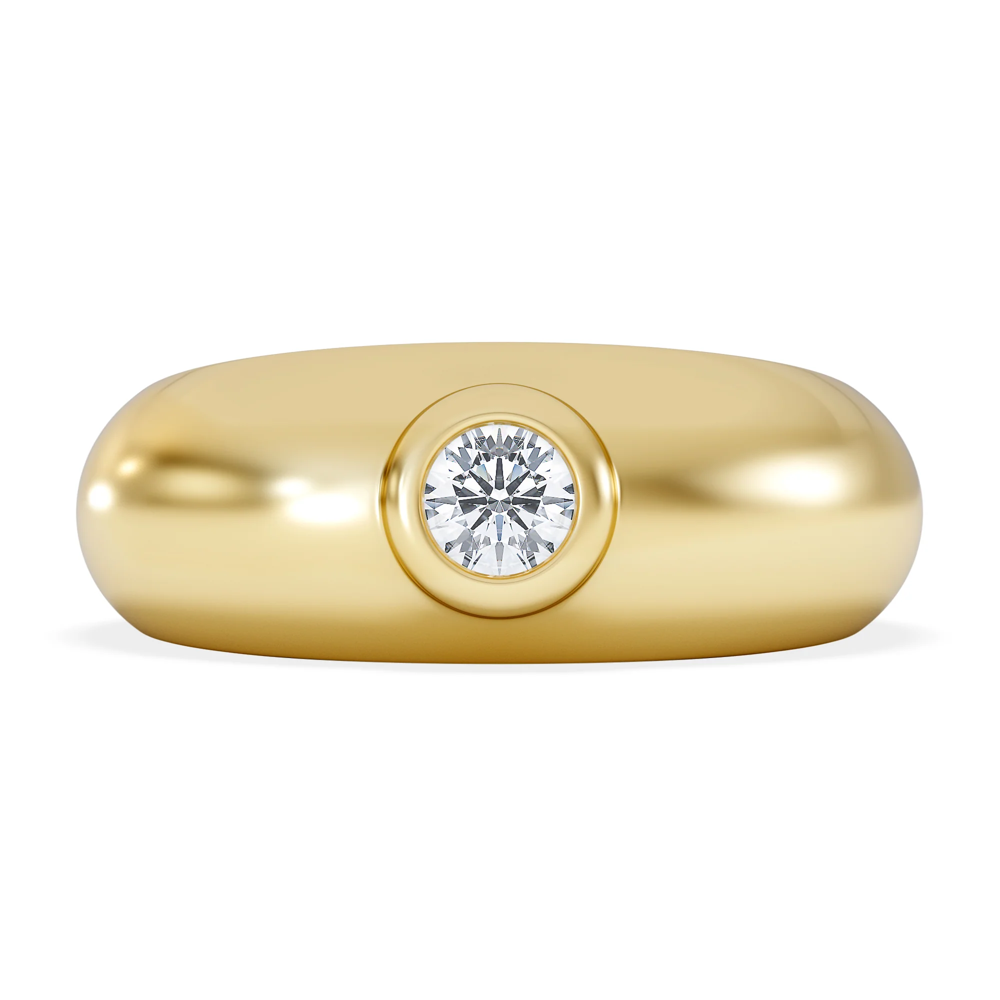 Lab Diamond Signet Ring 0.25ct in 18K Gold Vermeil H/SI - Image 3