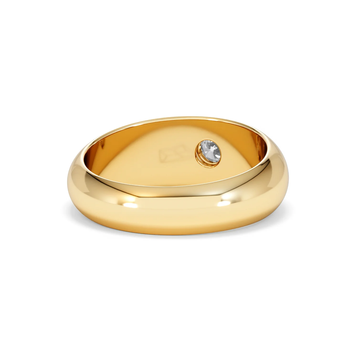 Lab Diamond Signet Ring 0.25ct in 18K Gold Vermeil H/SI - Image 45