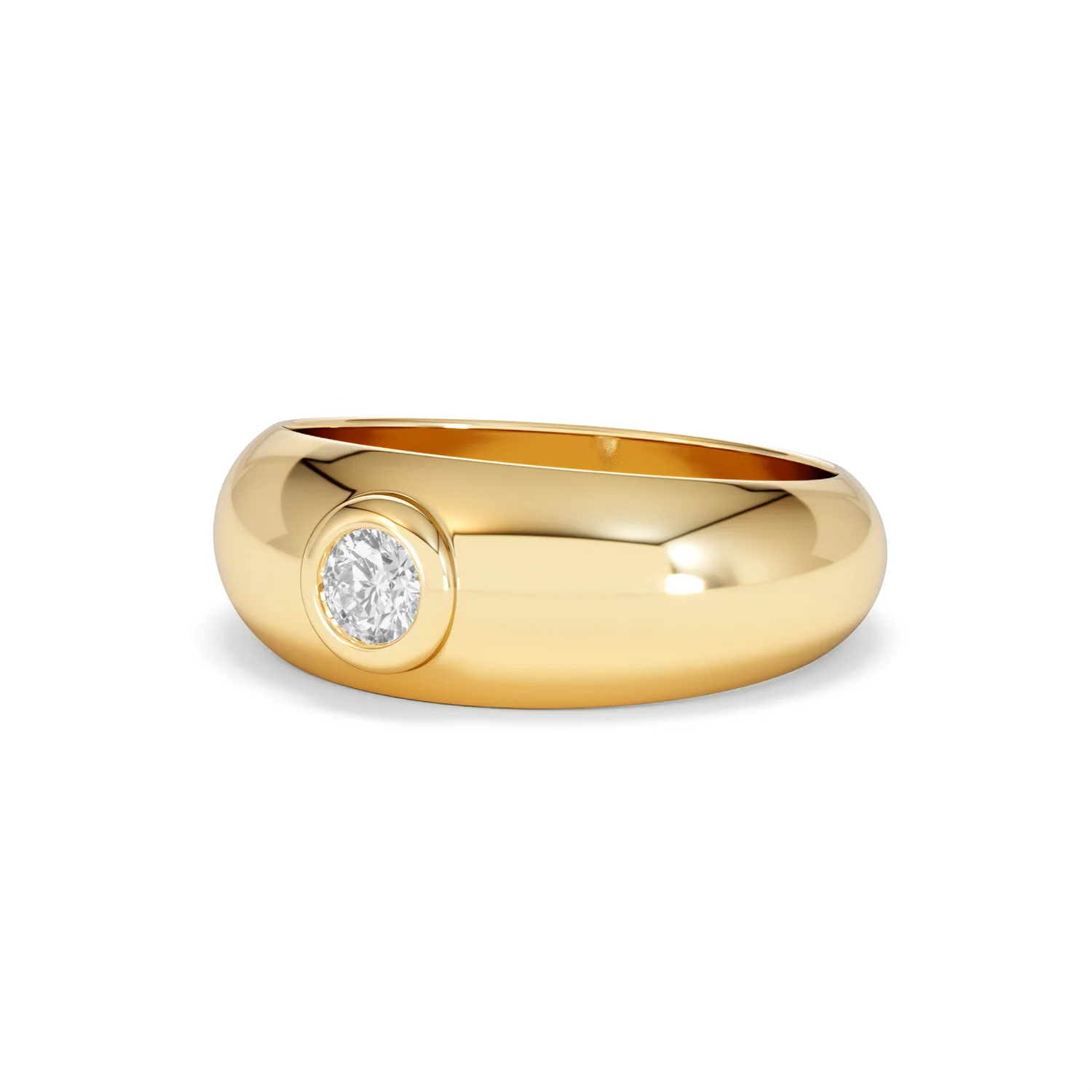 Lab Diamond Signet Ring 0.25ct in 18K Gold Vermeil H/SI - Image 83