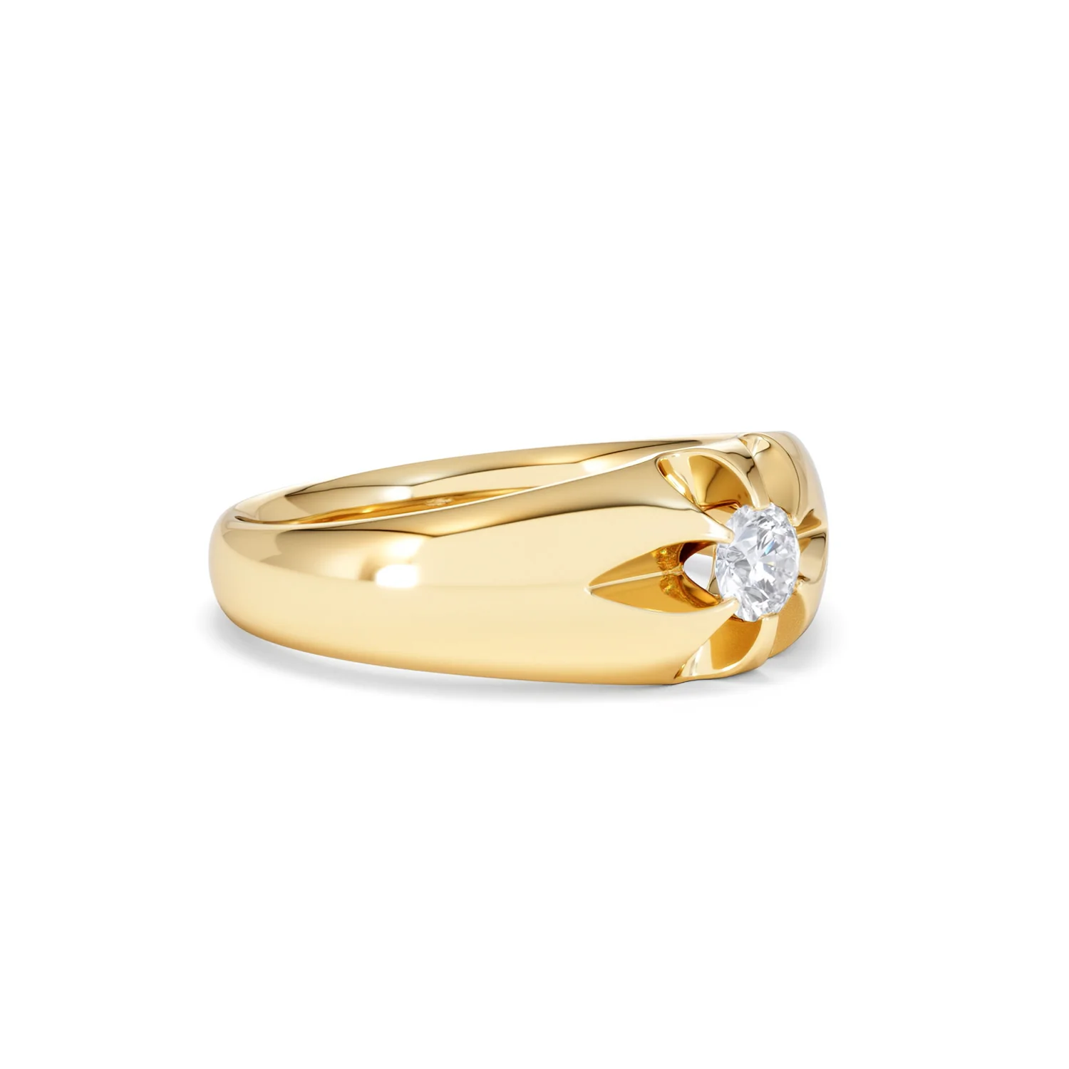 Lab Diamond Signet Ring 0.25ct Round Cut in 18K Gold Vermeil - Image 19