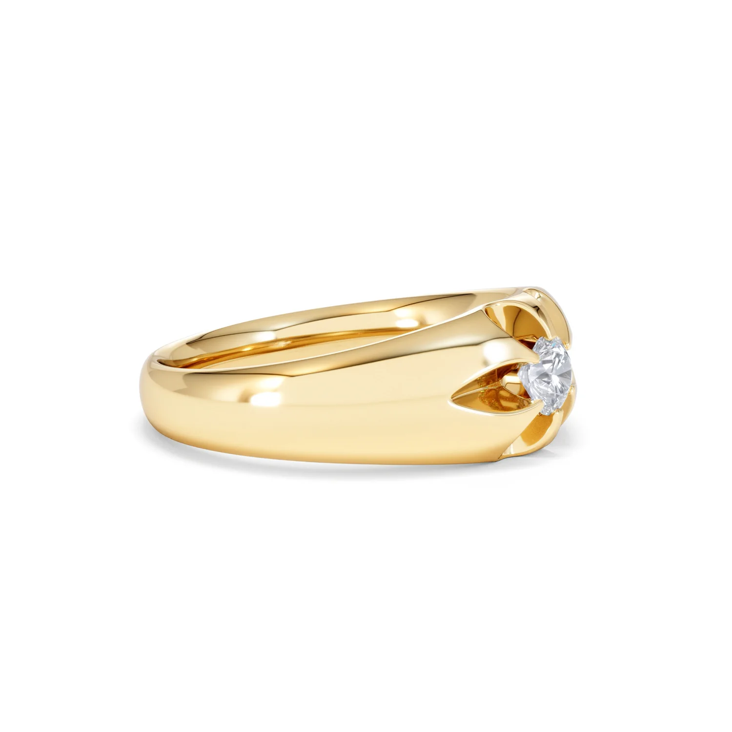 Lab Diamond Signet Ring 0.25ct Round Cut in 18K Gold Vermeil - Image 22