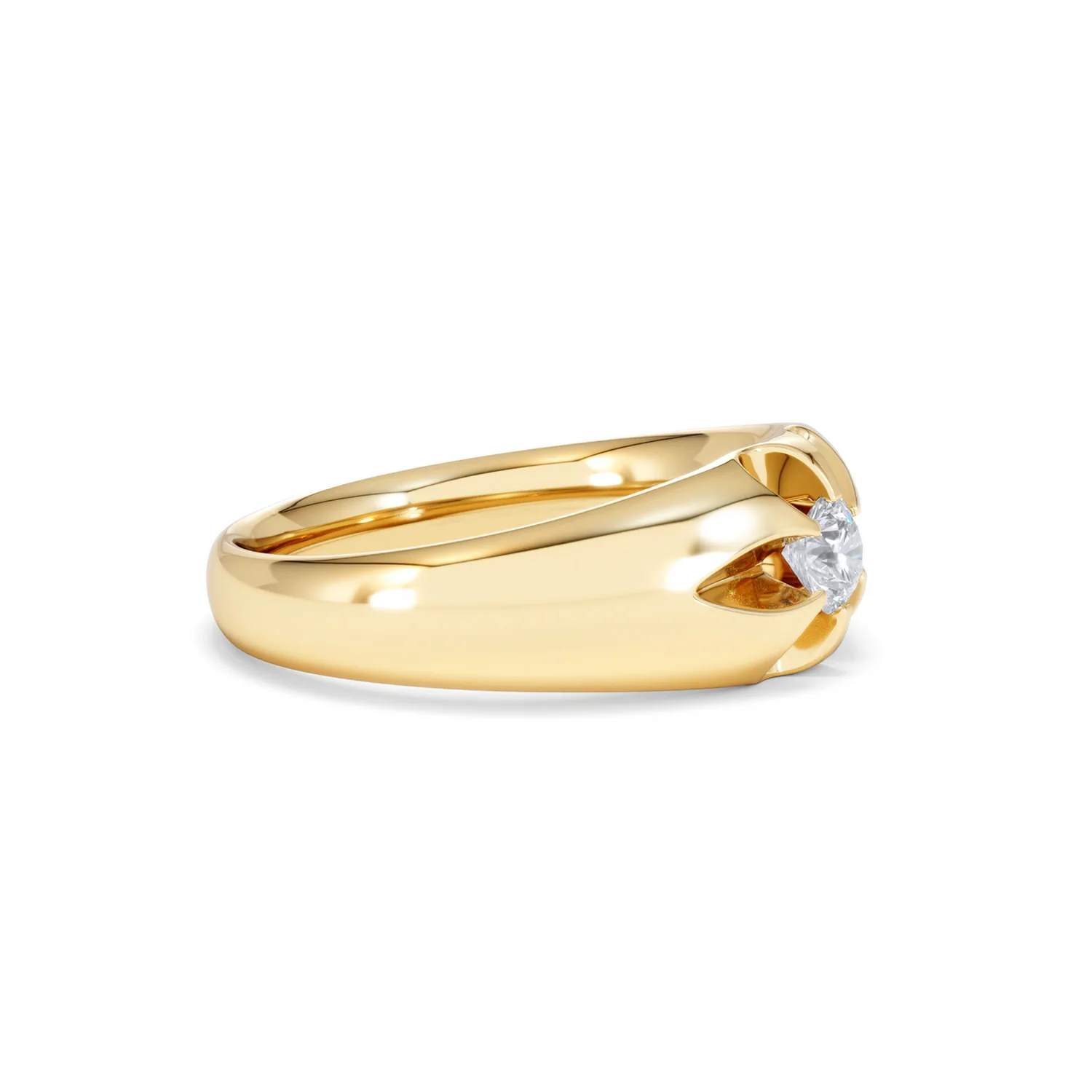 Lab Diamond Signet Ring 0.25ct Round Cut in 18K Gold Vermeil - Image 23