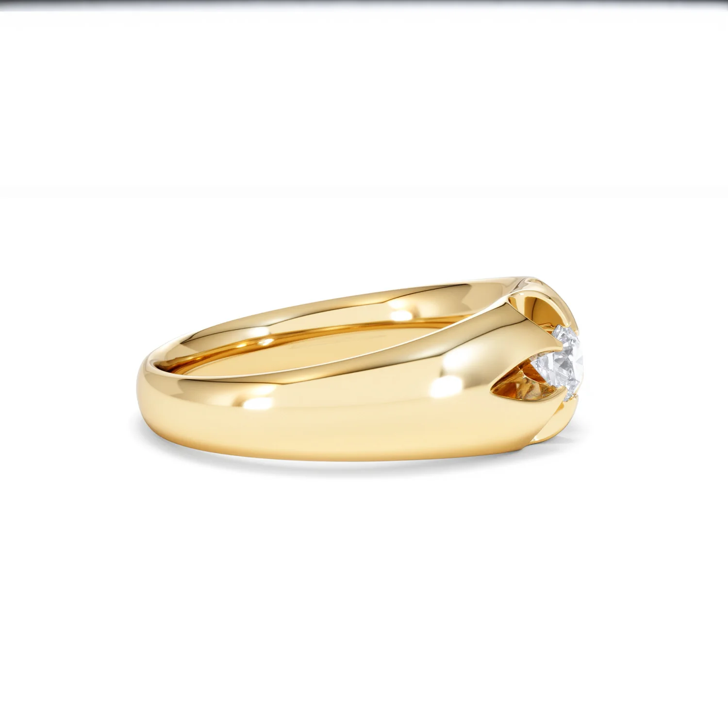 Lab Diamond Signet Ring 0.25ct Round Cut in 18K Gold Vermeil - Image 25