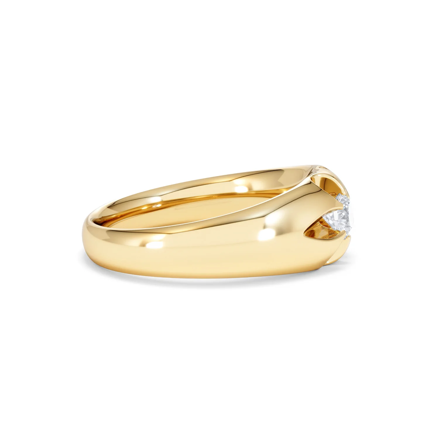 Lab Diamond Signet Ring 0.25ct Round Cut in 18K Gold Vermeil - Image 26