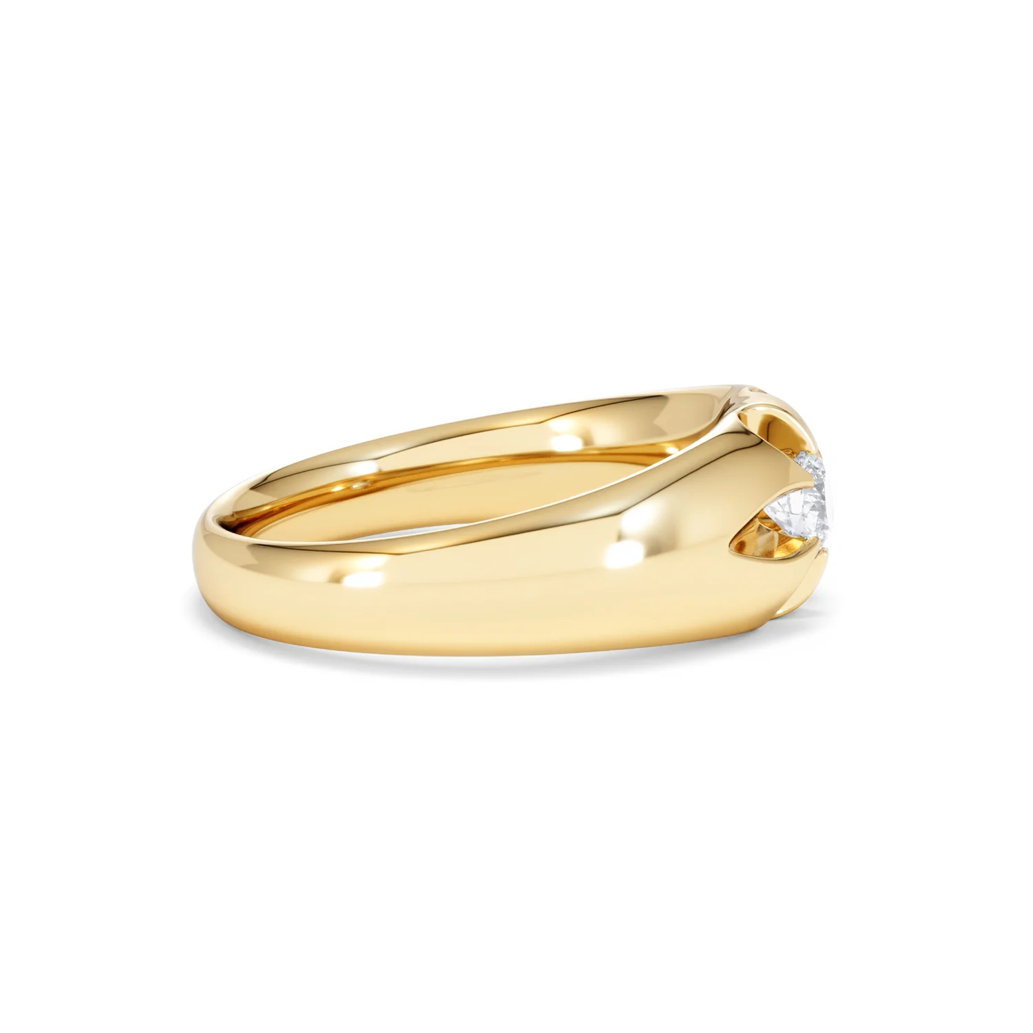 Lab Diamond Signet Ring 0.25ct Round Cut in 18K Gold Vermeil - Image 27