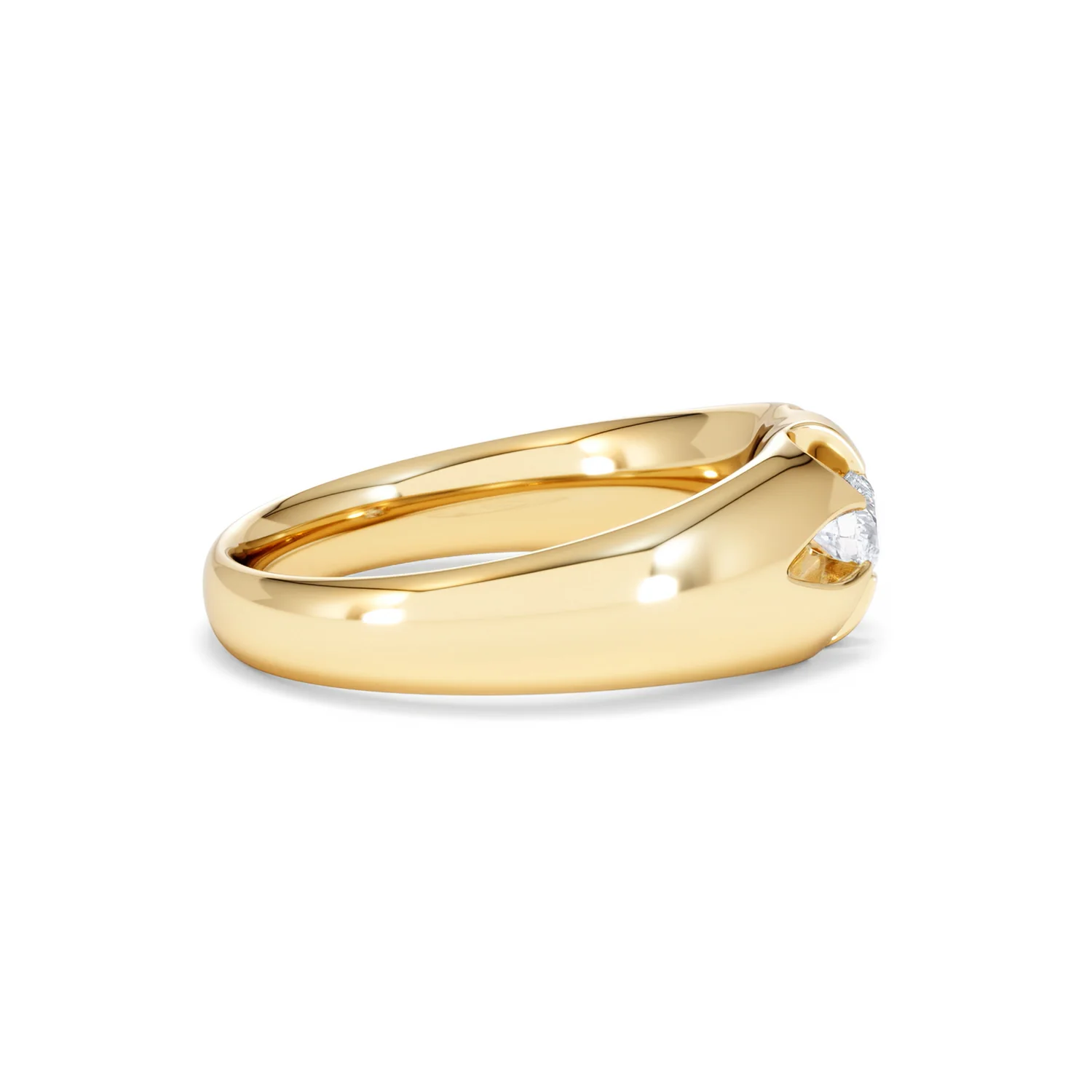 Lab Diamond Signet Ring 0.25ct Round Cut in 18K Gold Vermeil - Image 28