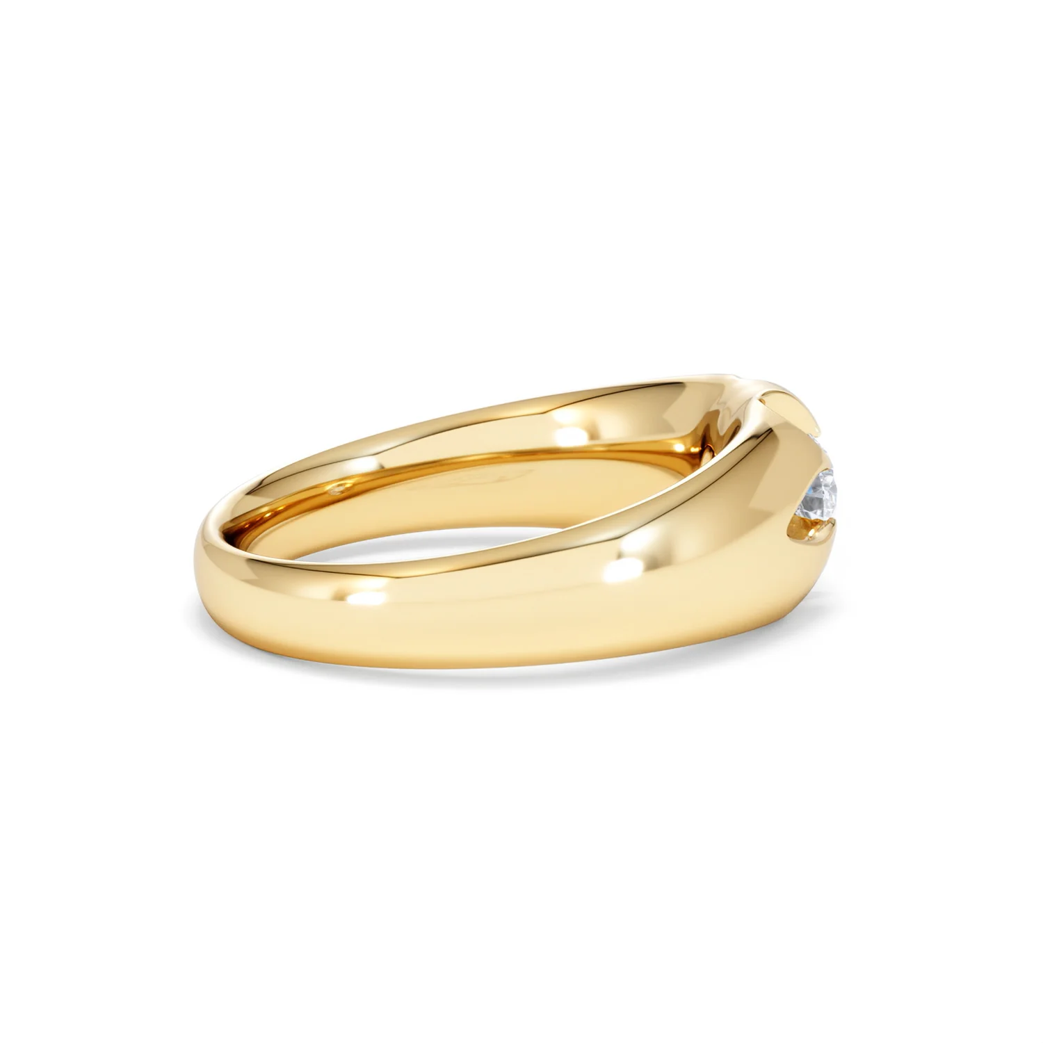 Lab Diamond Signet Ring 0.25ct Round Cut in 18K Gold Vermeil - Image 31