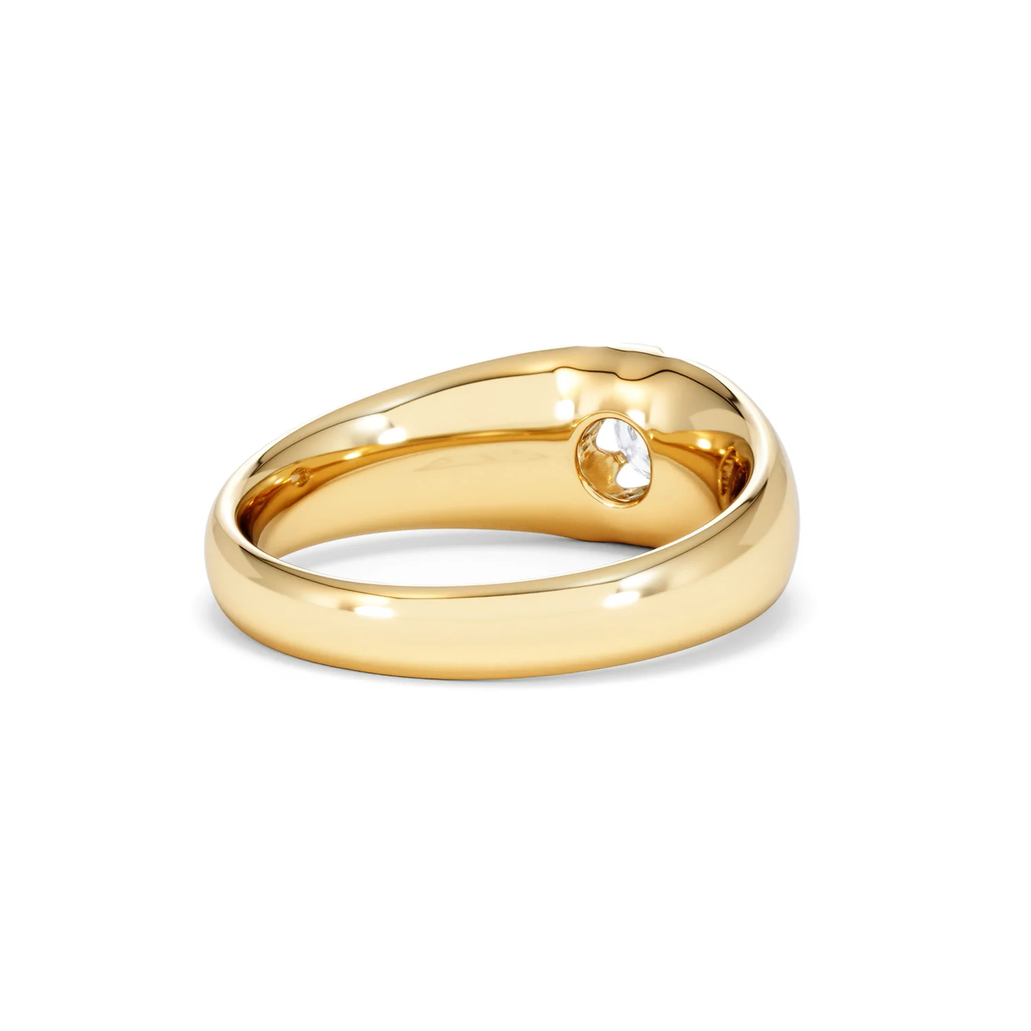 Lab Diamond Signet Ring 0.25ct Round Cut in 18K Gold Vermeil - Image 42