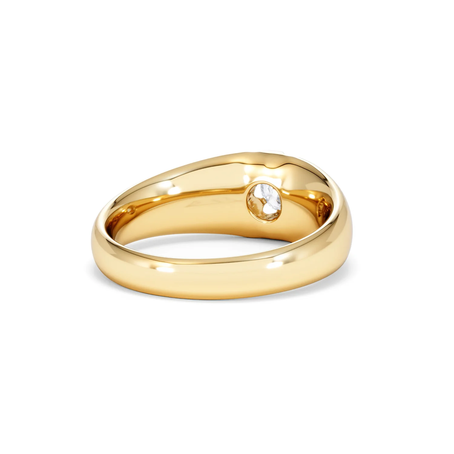 Lab Diamond Signet Ring 0.25ct Round Cut in 18K Gold Vermeil - Image 43