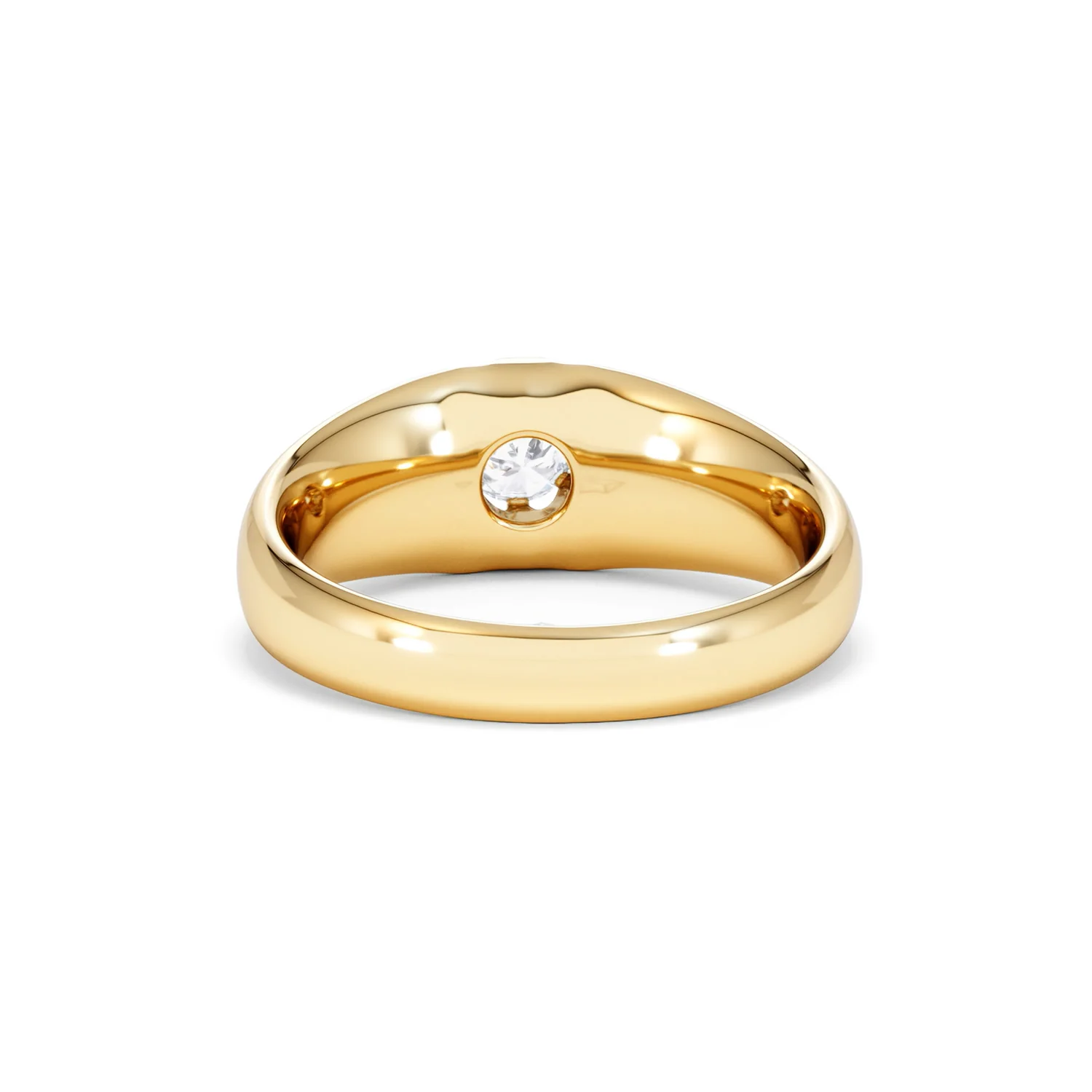 Lab Diamond Signet Ring 0.25ct Round Cut in 18K Gold Vermeil - Image 50