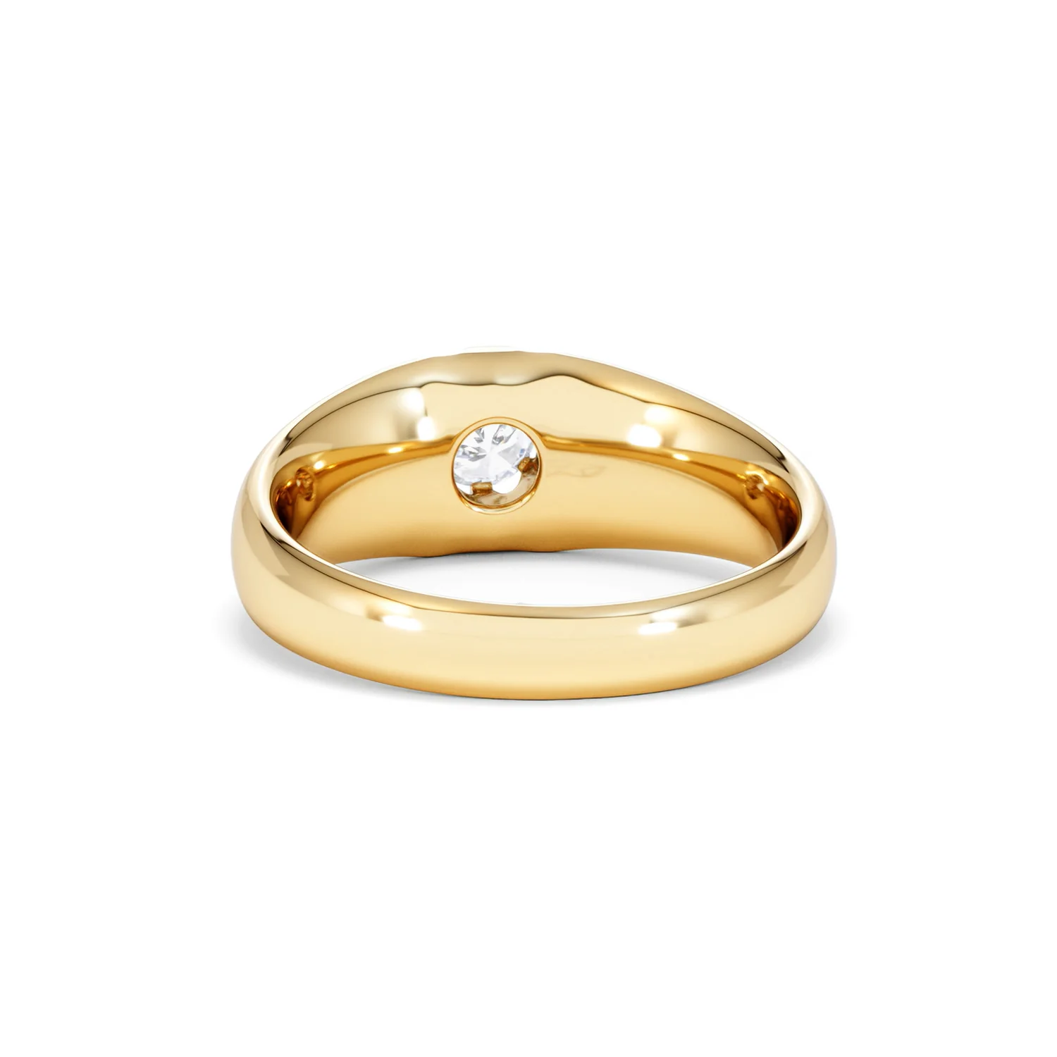 Lab Diamond Signet Ring 0.25ct Round Cut in 18K Gold Vermeil - Image 51