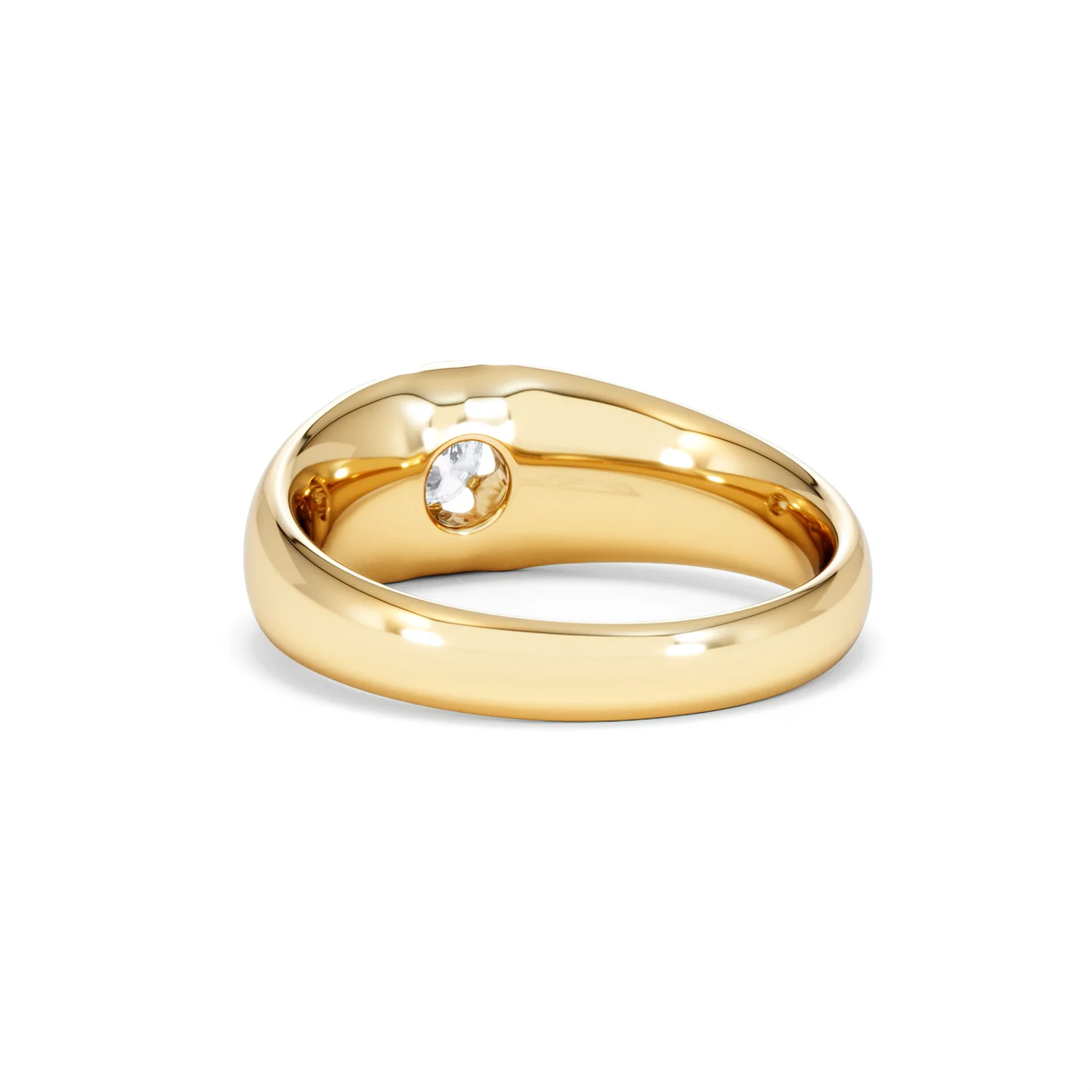 Lab Diamond Signet Ring 0.25ct Round Cut in 18K Gold Vermeil - Image 54