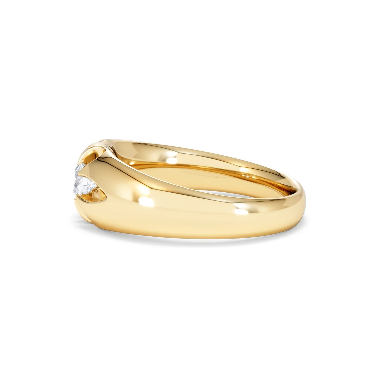 Lab Diamond Signet Ring 0.25ct Round Cut in 18K Gold Vermeil - Image 70