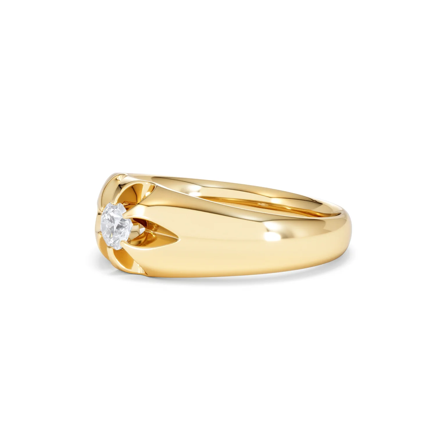 Lab Diamond Signet Ring 0.25ct Round Cut in 18K Gold Vermeil - Image 77