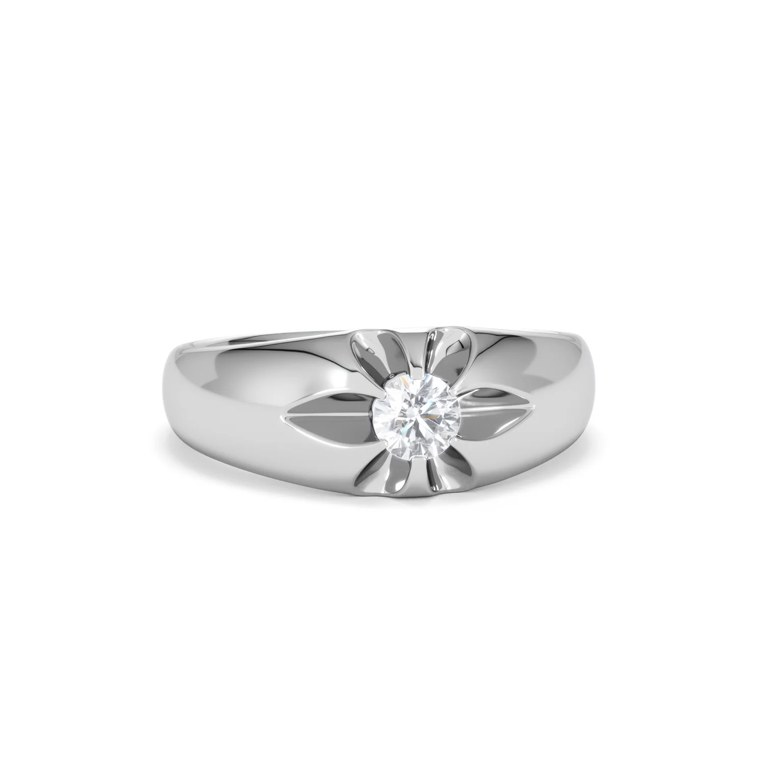Lab Diamond Signet Ring 0.25ct Round Cut in 925 Silver - Image 11