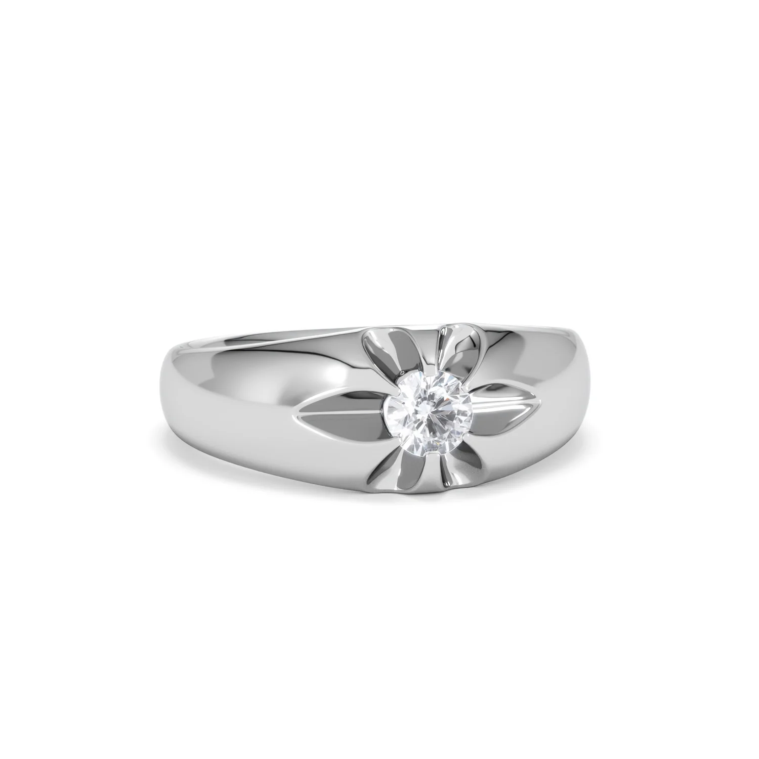 Lab Diamond Signet Ring 0.25ct Round Cut in 925 Silver - Image 12