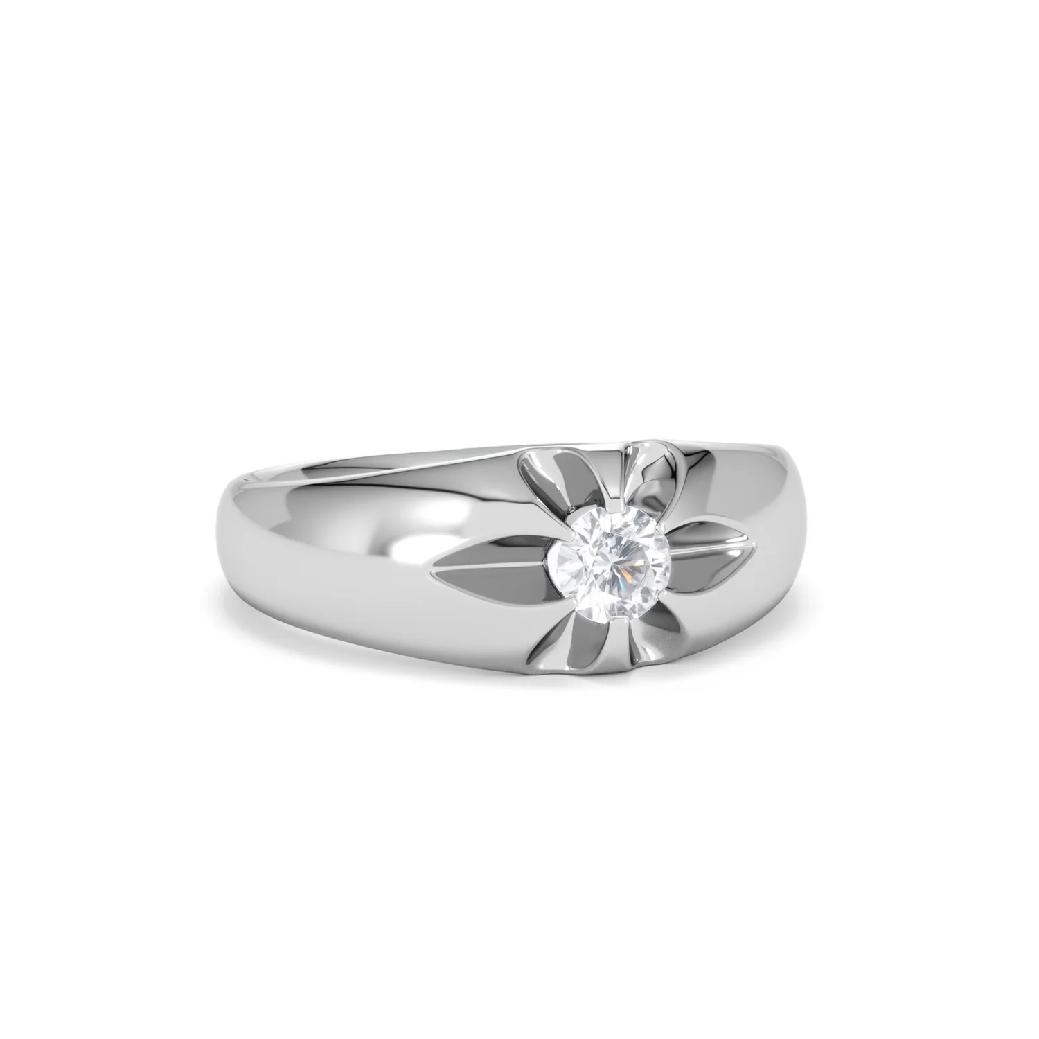 Lab Diamond Signet Ring 0.25ct Round Cut in 925 Silver - Image 13